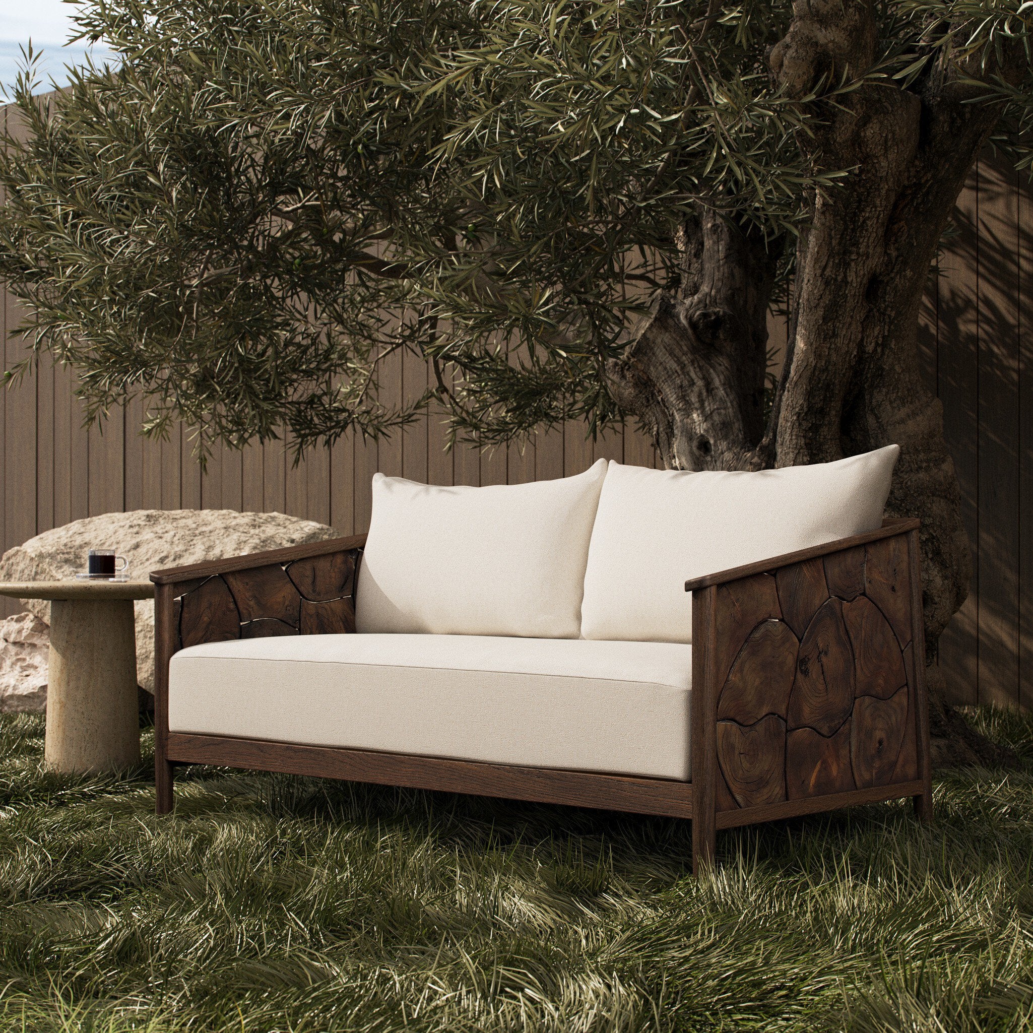 Ridge 58" Outdoor Sofa - Alessi Linen