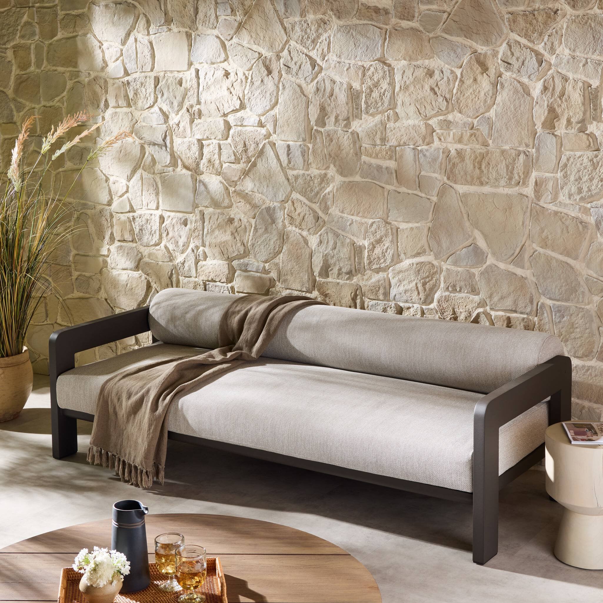 Tatiana 86" Outdoor Sofa - Ramiro Ecru