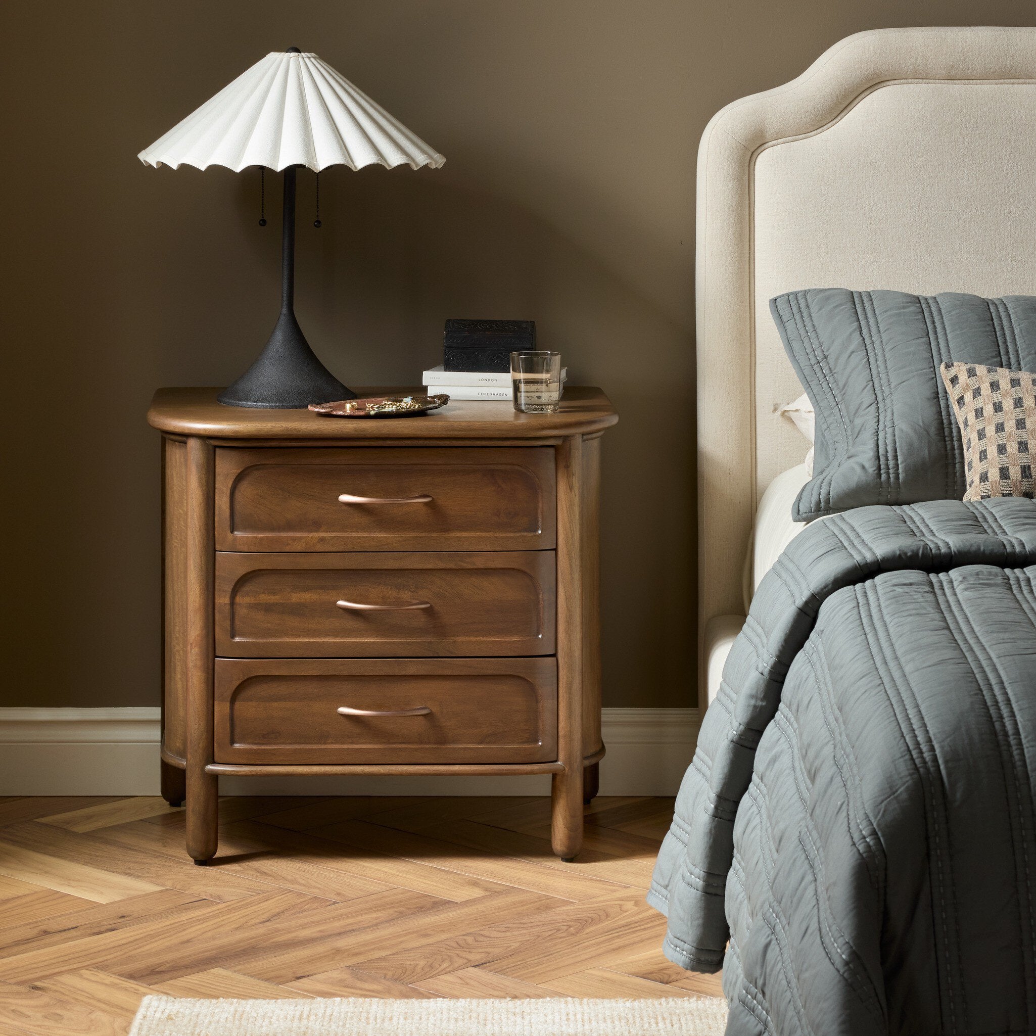 Divion Nightstand - Warm Brown Mango