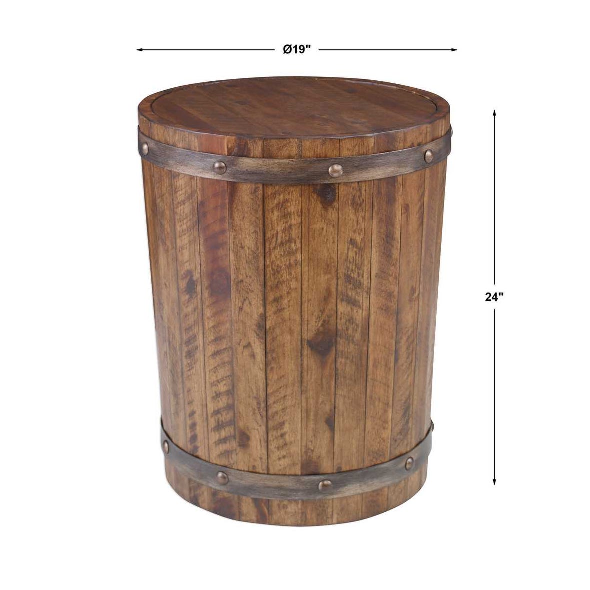 Uttermost Ceylon Wine Barrel Side Table