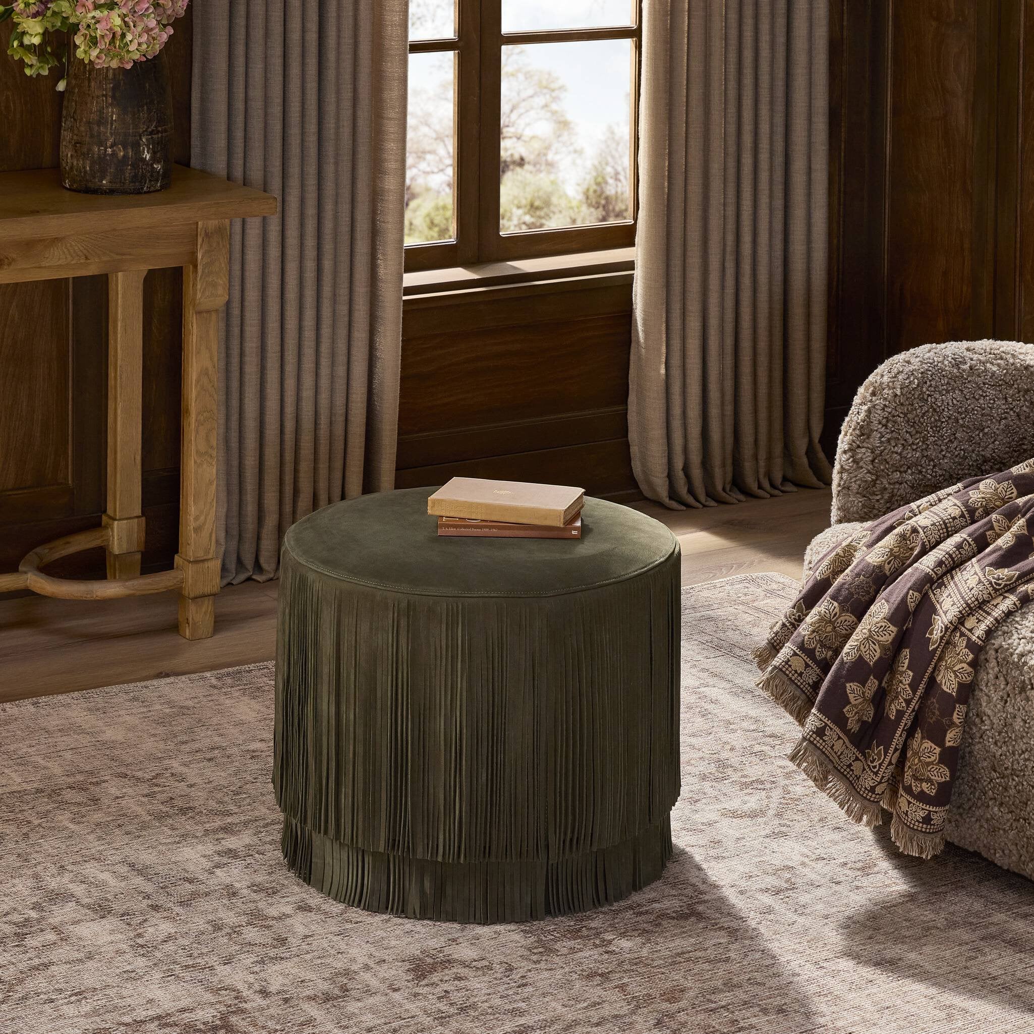 Rooney Ottoman - Nubuck Cigar