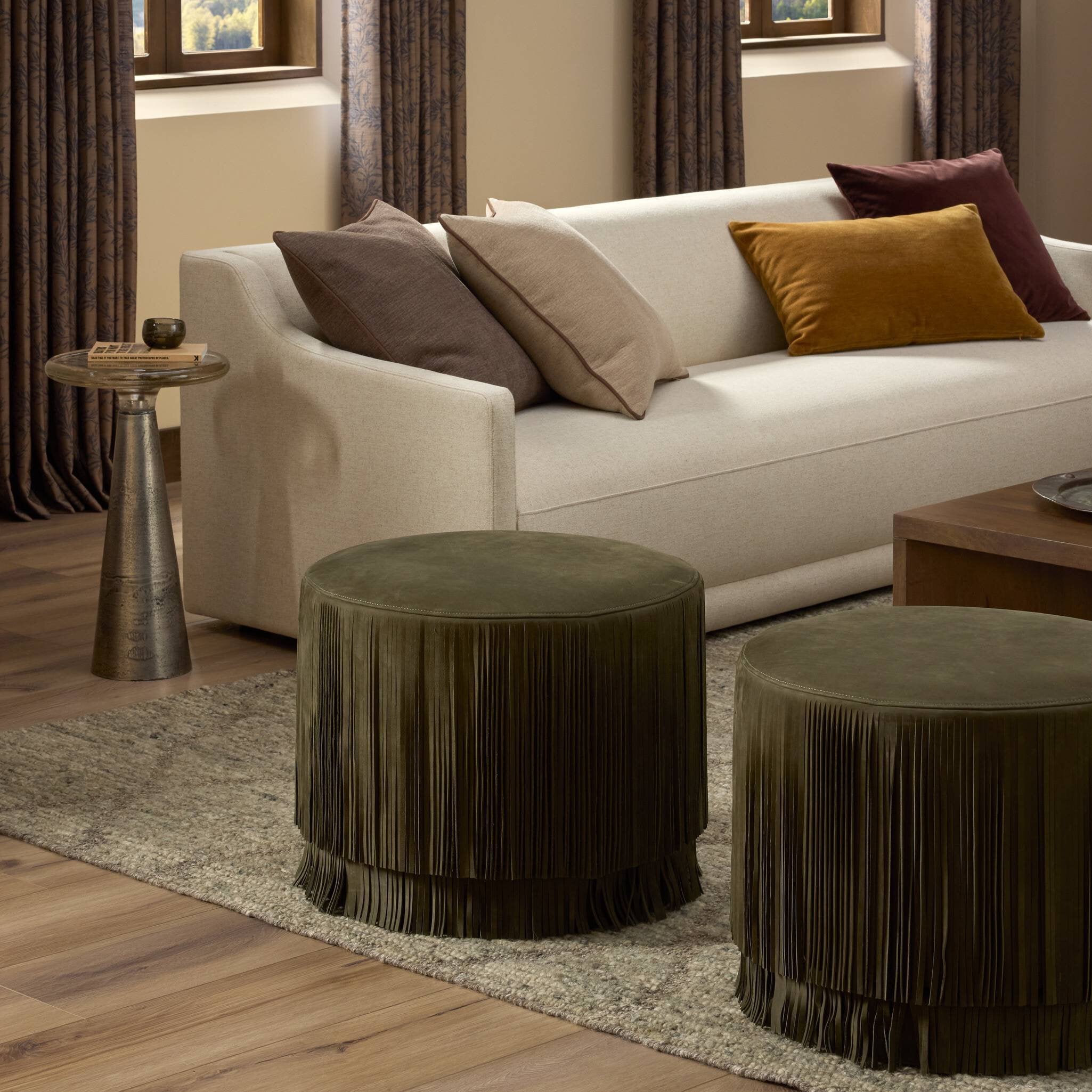 Rooney Ottoman - Nubuck Cigar