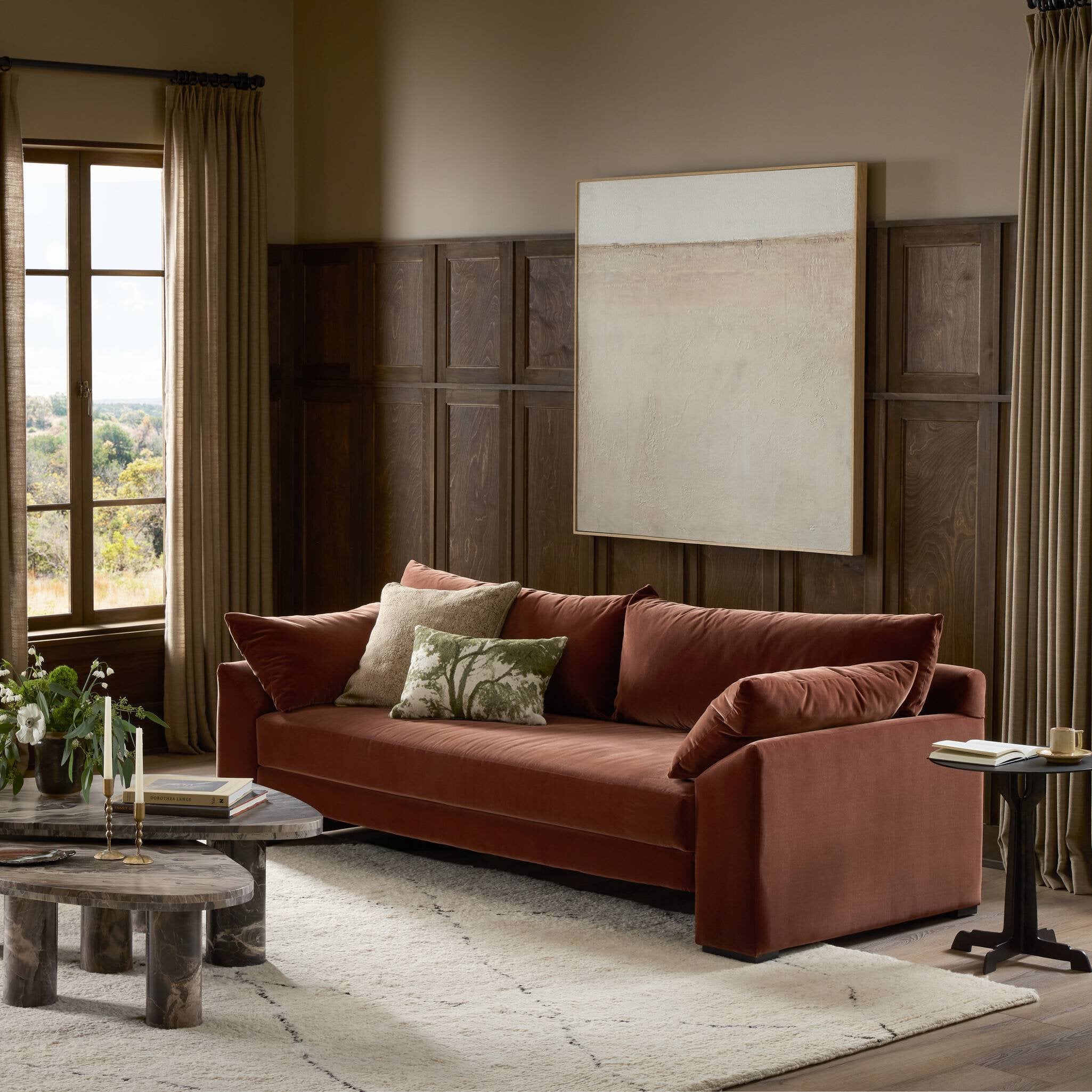 Mirella 86" Sofa - Surrey Auburn