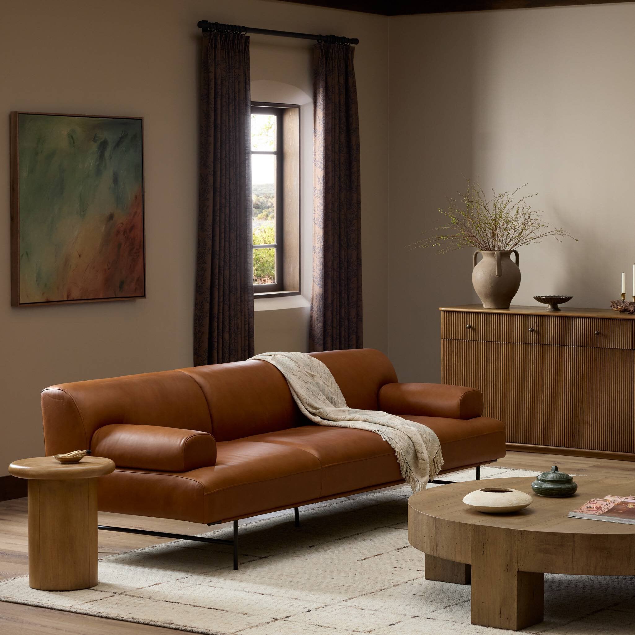 Blaine 96" Sofa - Lorento Cognac