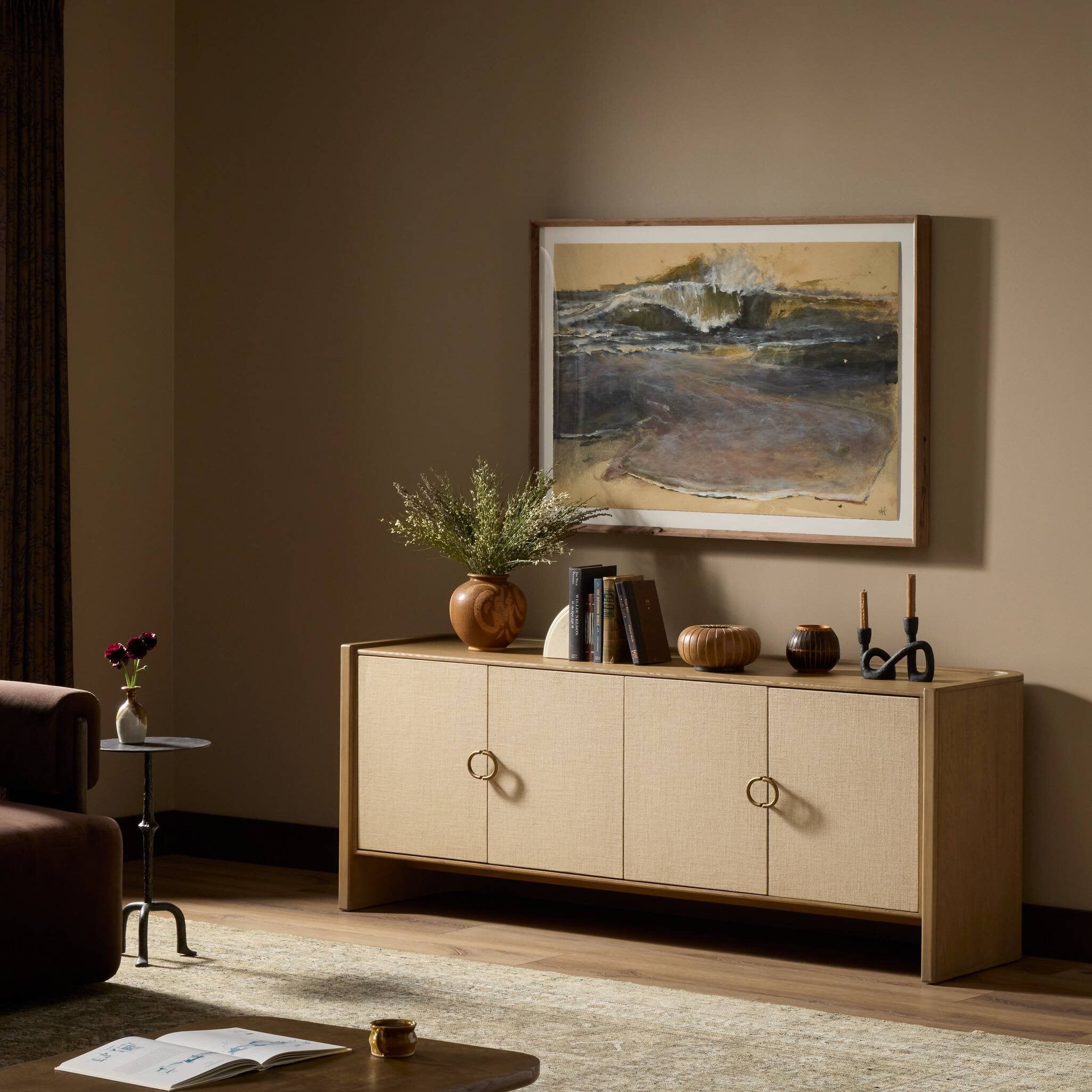 Kiran Media Console - Sandy Oak Veneer