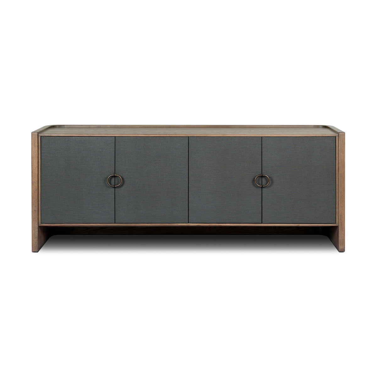 Kiran Media Console - Amber Oak Veneer by Four Hands, front view