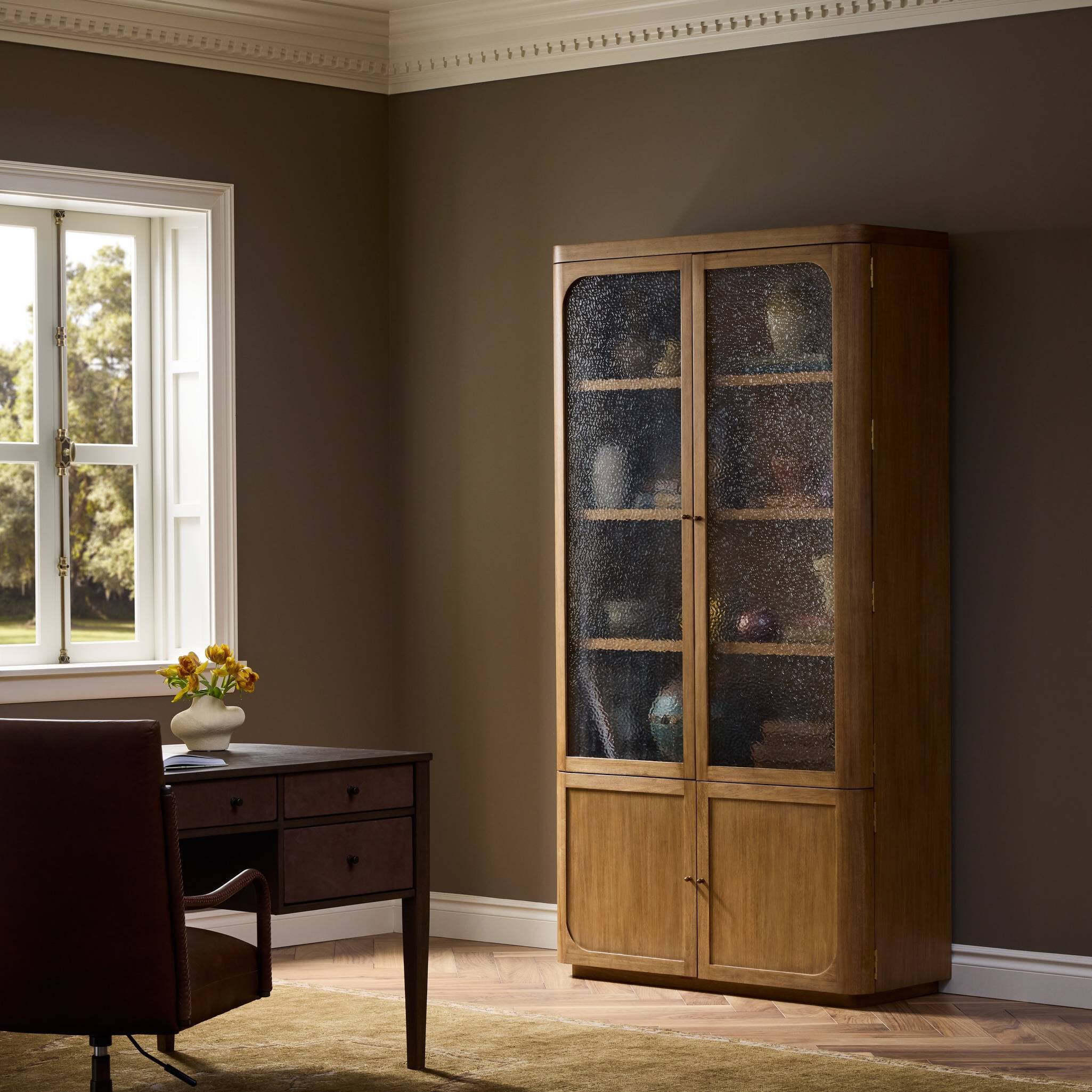 Lansford Cabinet - Natural Parawood Veneer