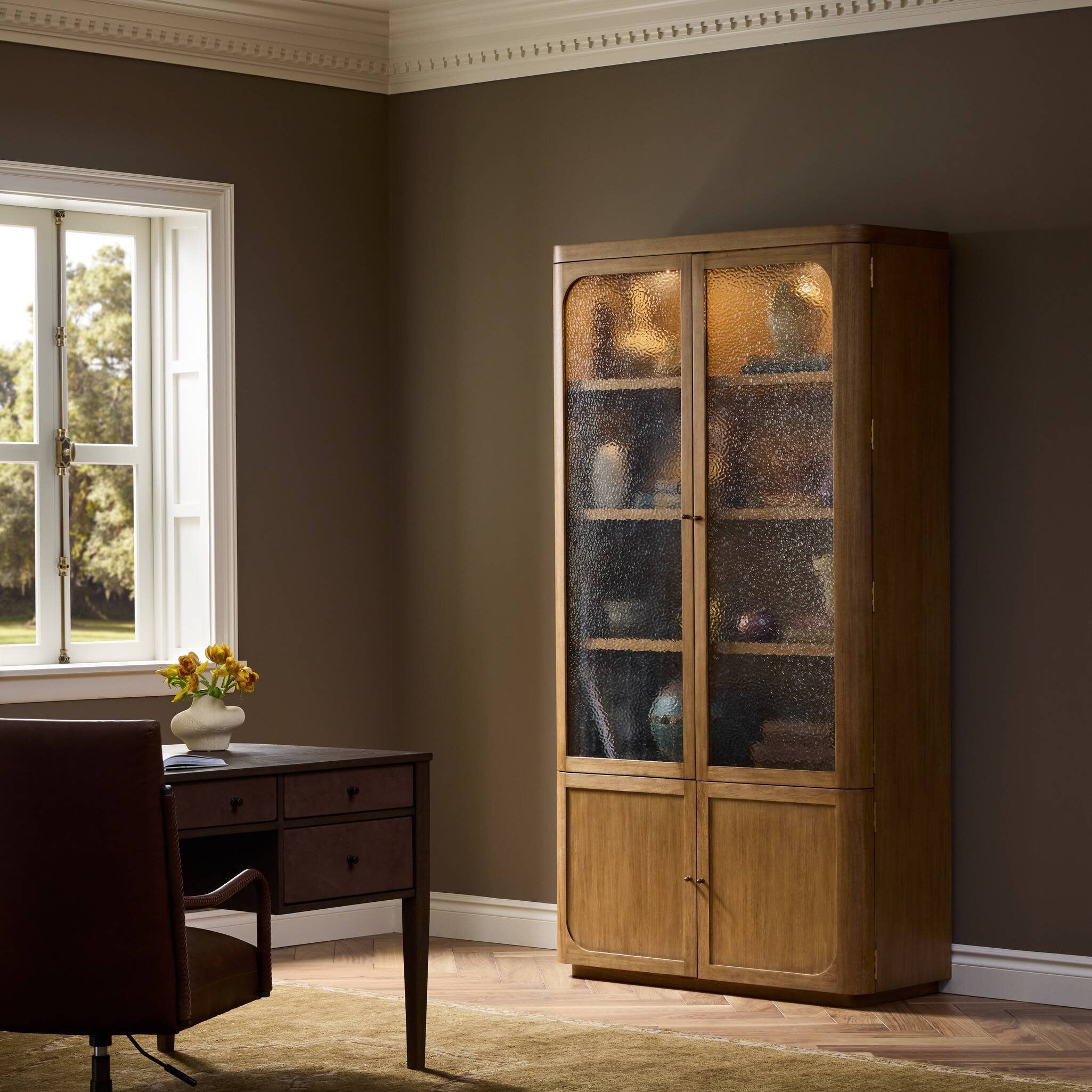 Lansford Cabinet - Natural Parawood Veneer