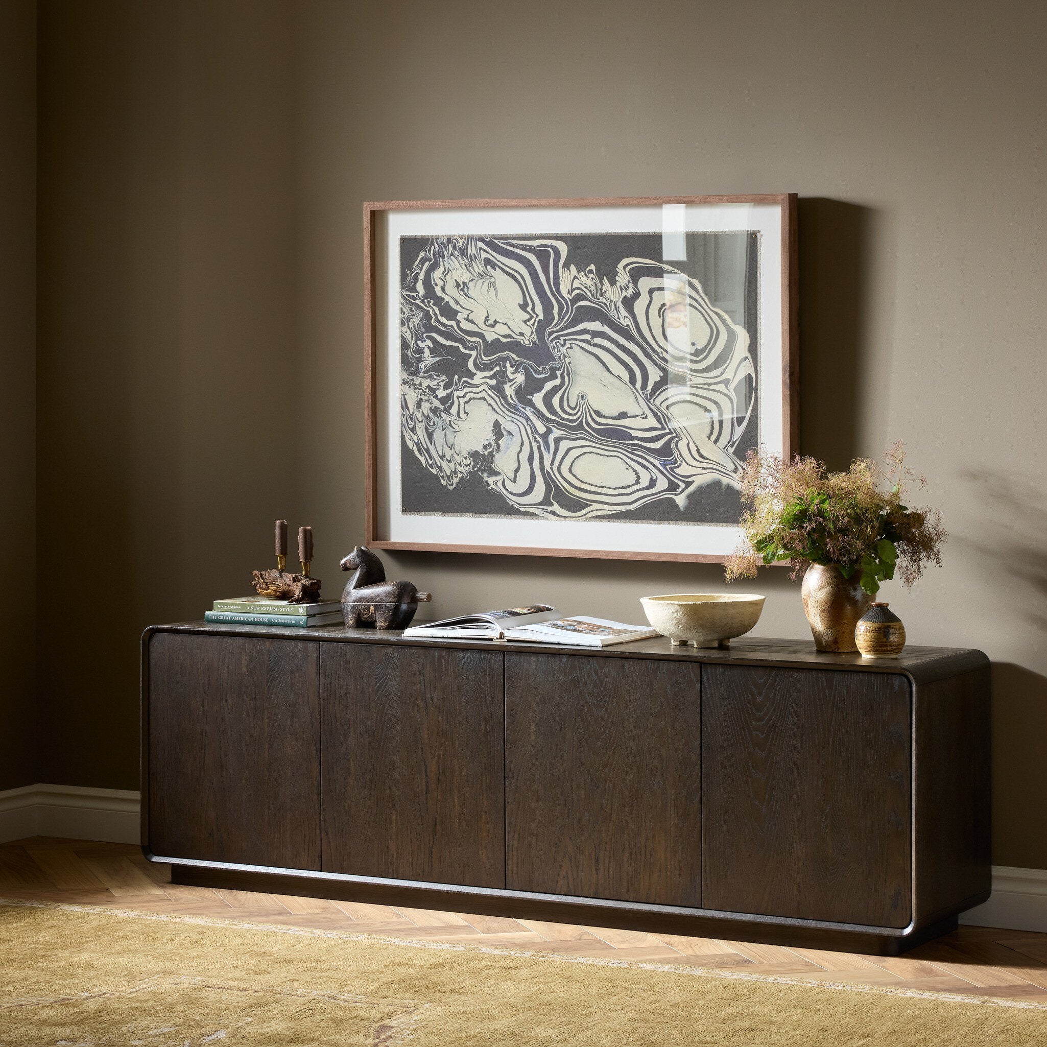 Owens Media Console - Espresso Oak Veneer