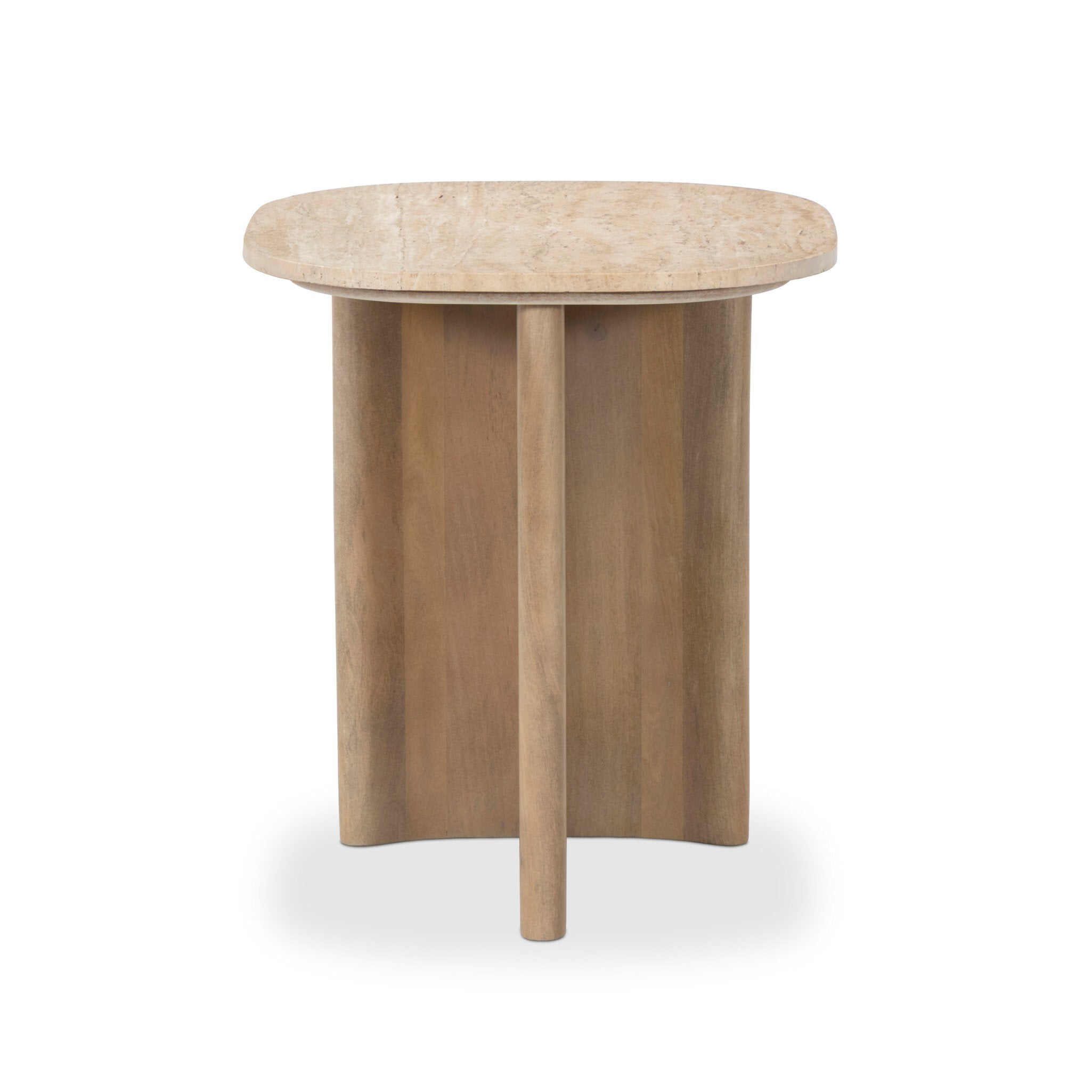 Christopher End Table - Taupe Travertine