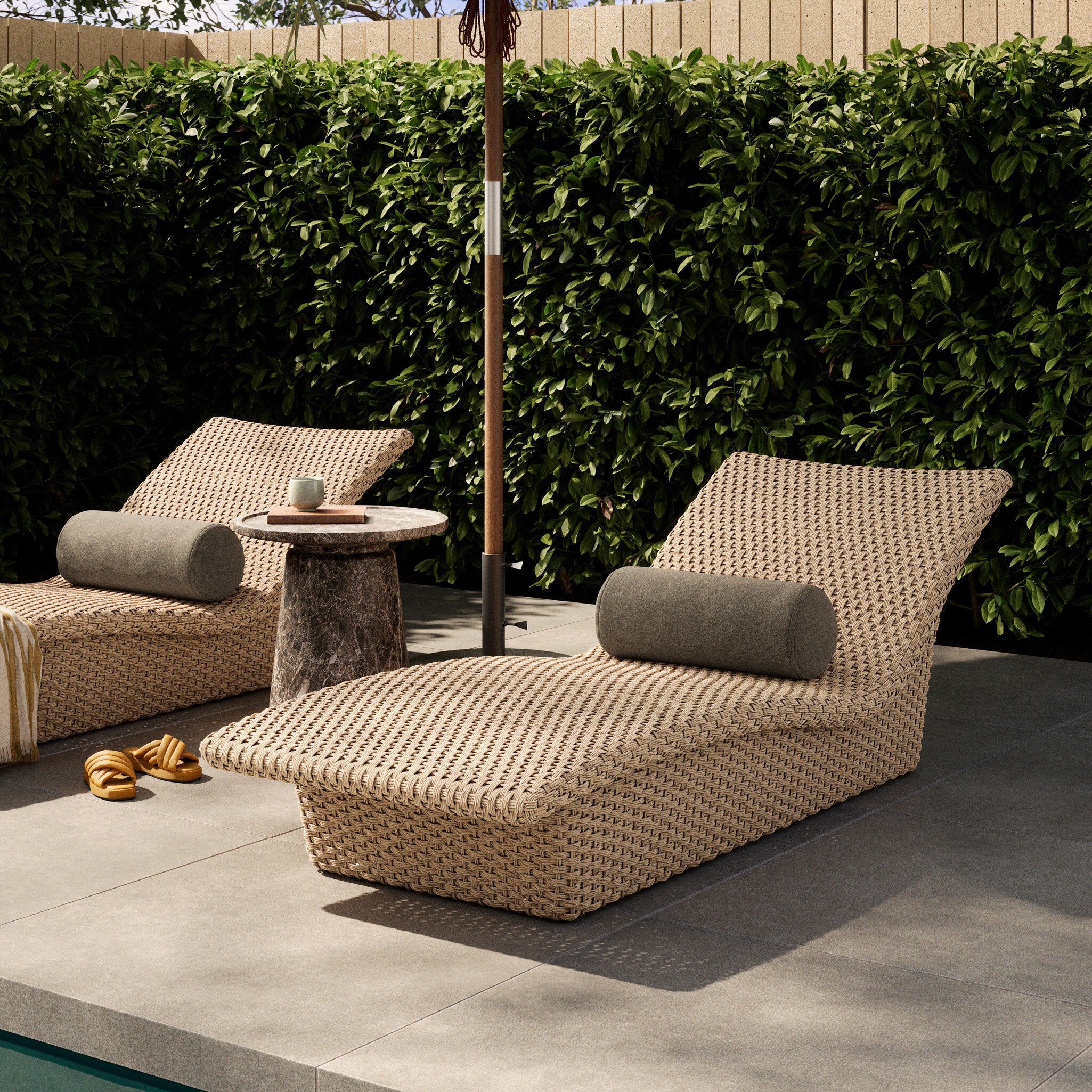 Quinta Outdoor Chaise - Antique Dune