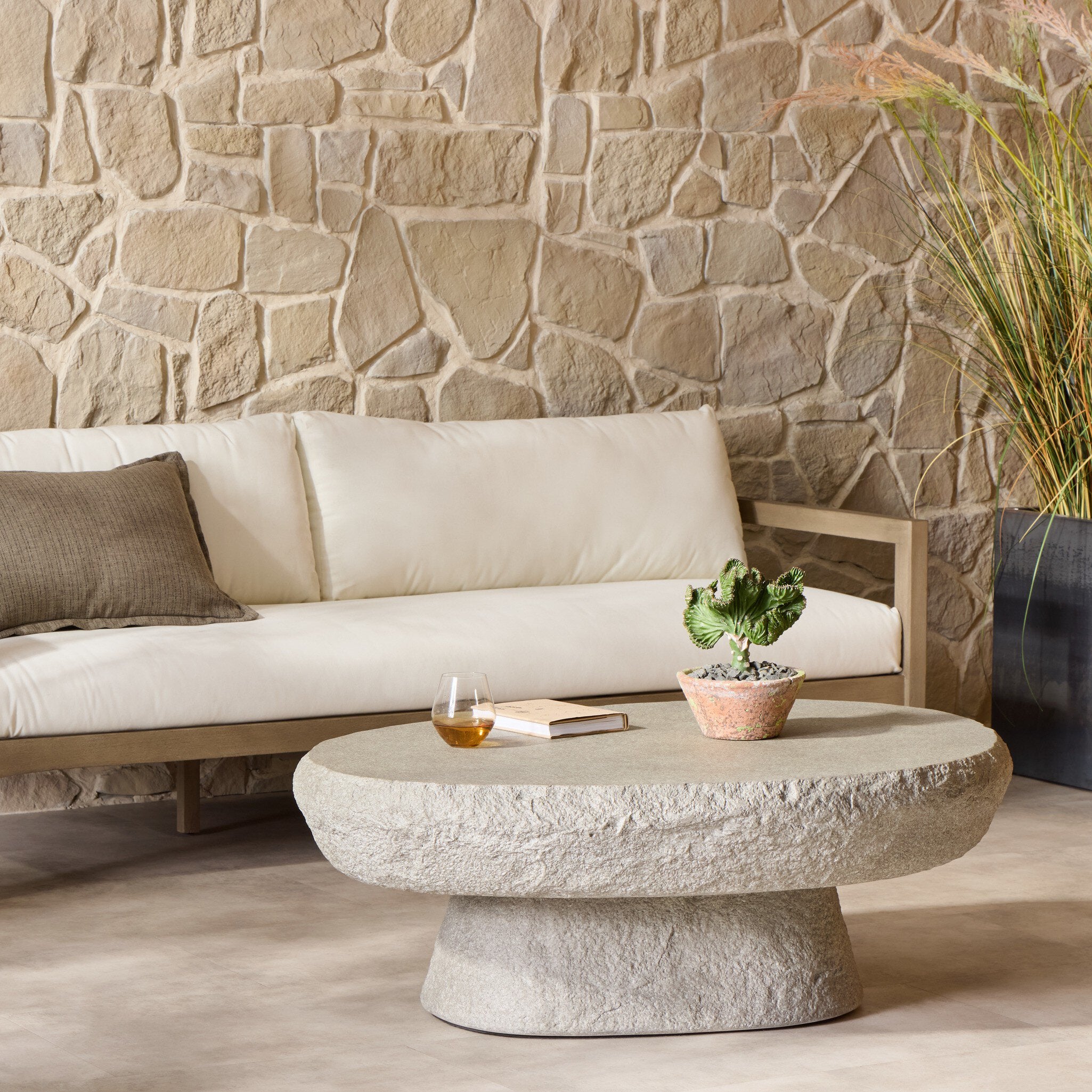 Magnus Outdoor Coffee Table - Smooth Natural Concrete