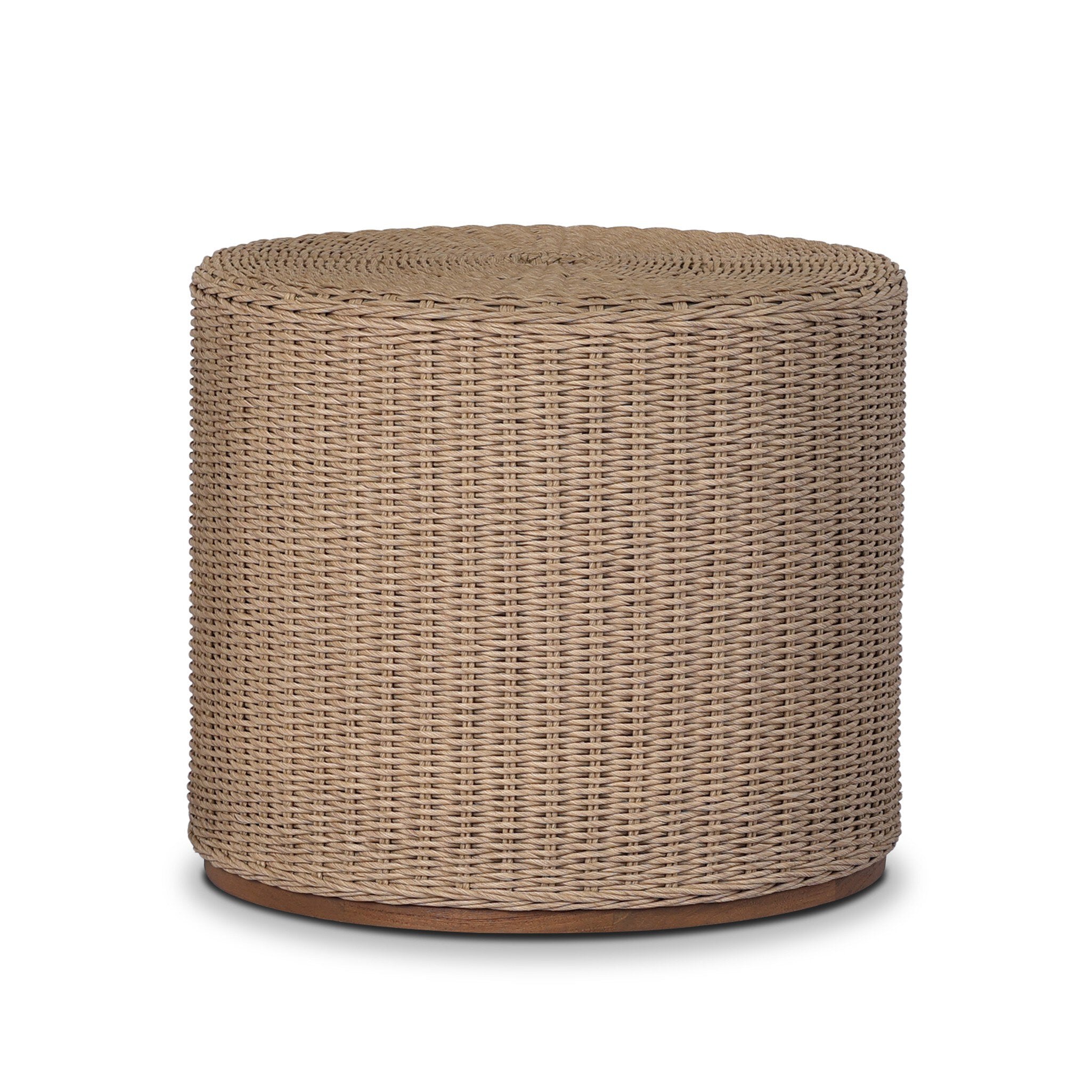 Giles Outdoor Round Woven Umbrella Cover - Stained Toasted Brown-FSC