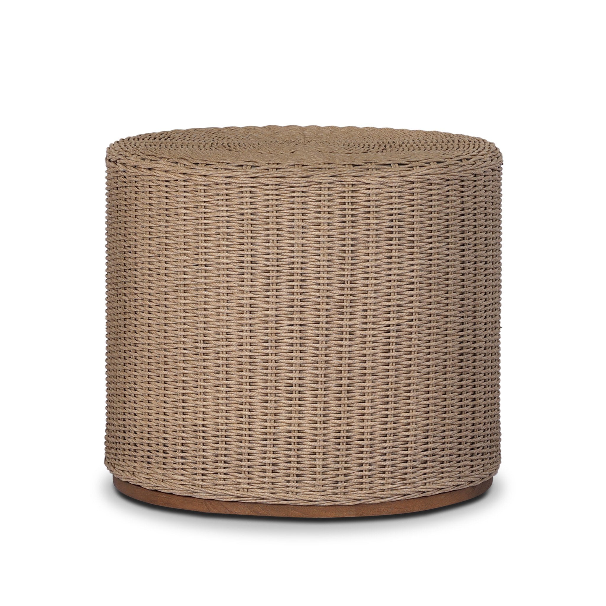 Giles Outdoor Round Woven Umbrella Cover - Stained Toasted Brown-FSC