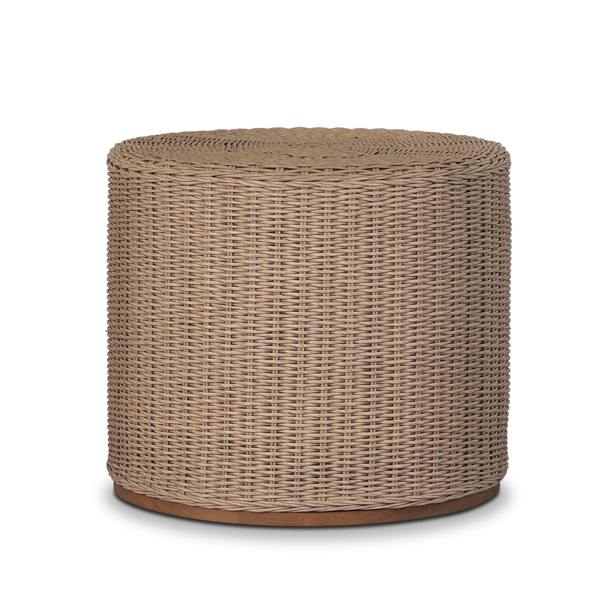 Giles Outdoor Round Woven Umbrella Cover - Stained Toasted Brown-FSC