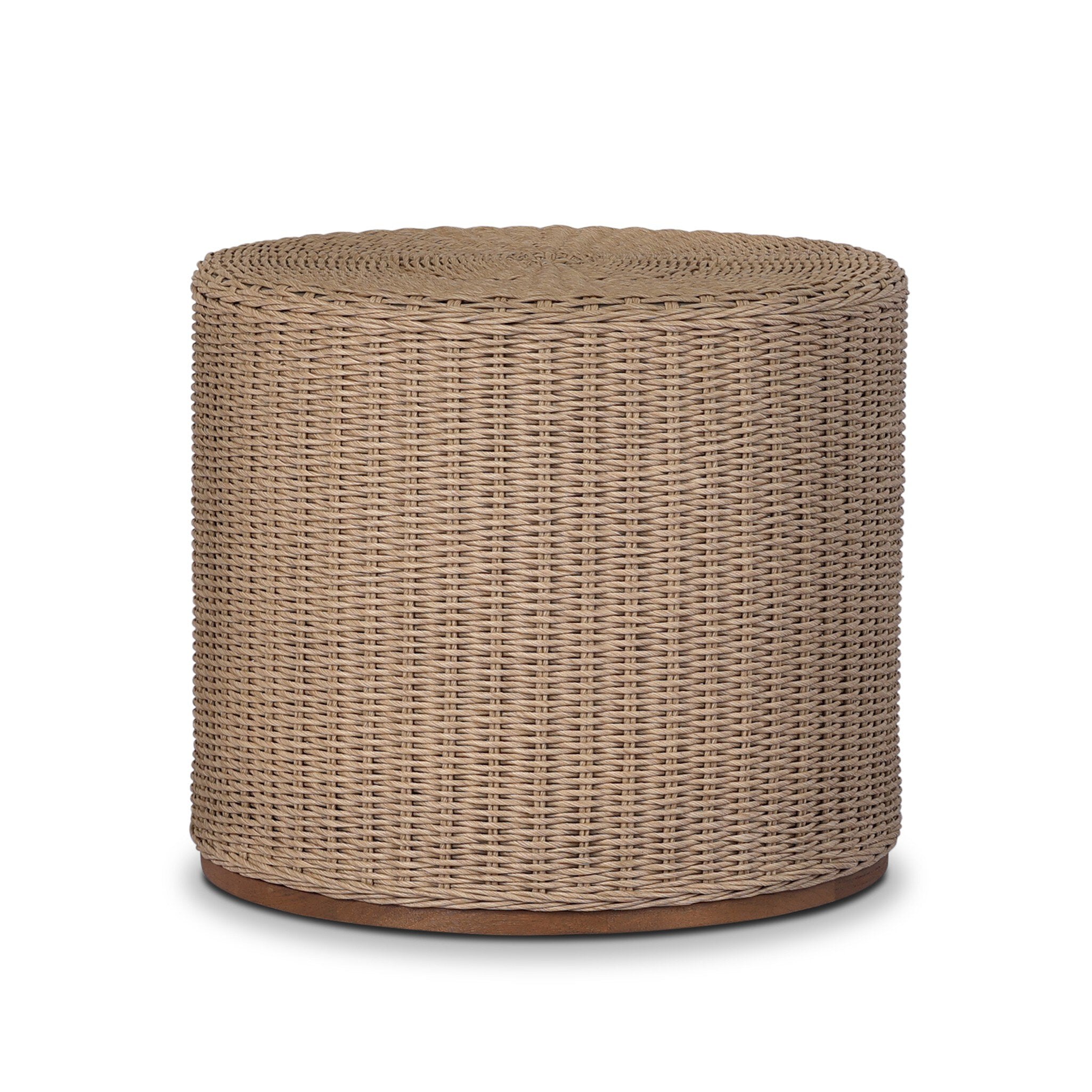 Giles Outdoor Round Woven Umbrella Cover - Stained Toasted Brown-FSC