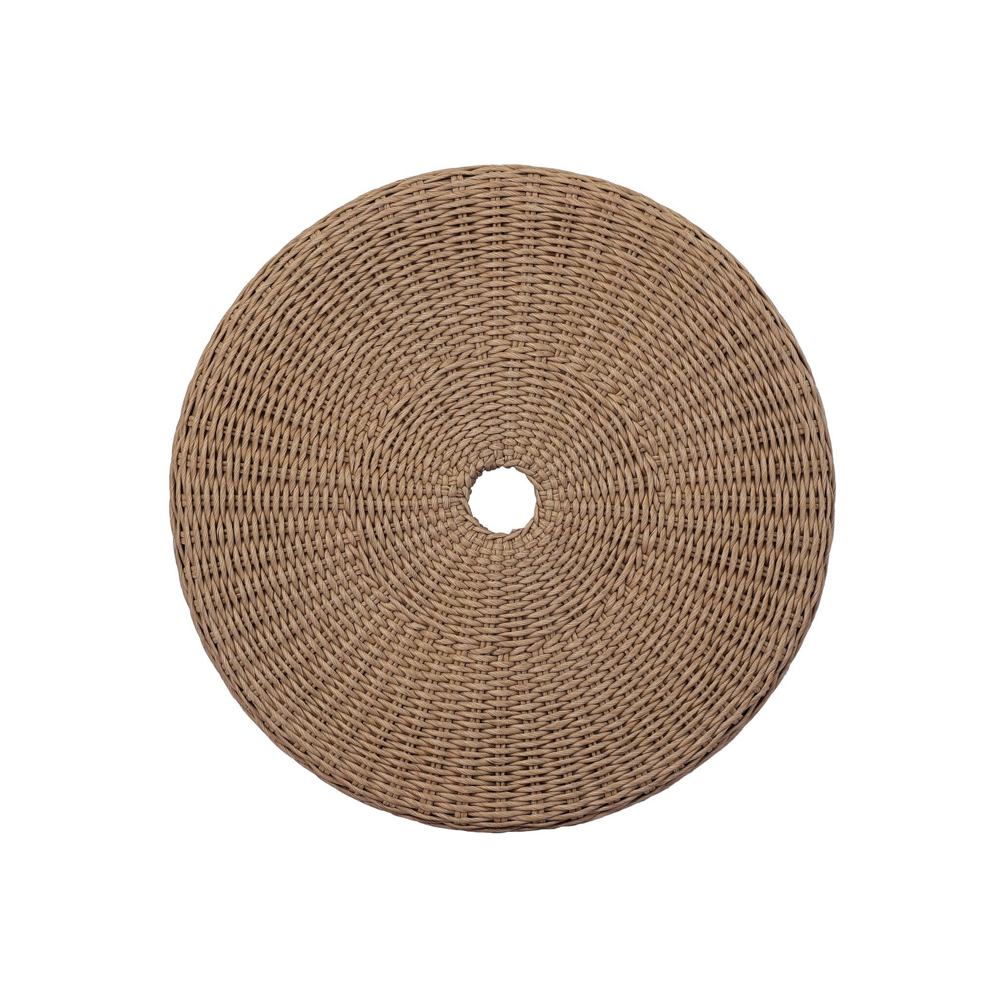 Giles Outdoor Round Woven Umbrella Cover - Stained Toasted Brown-FSC