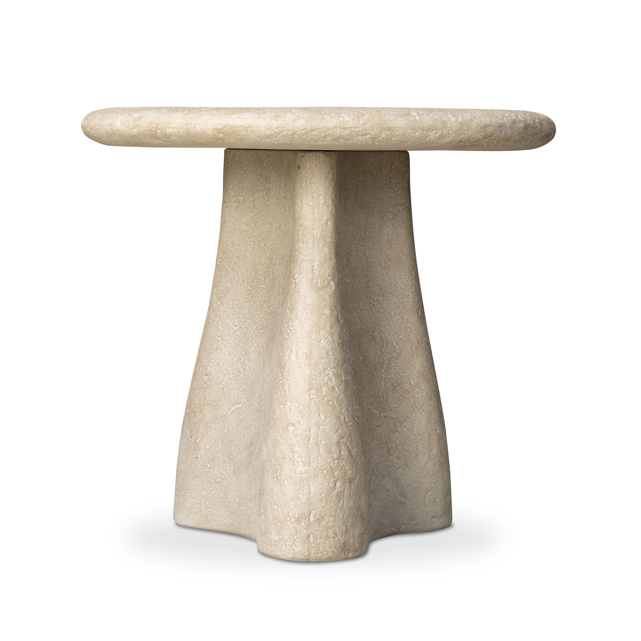 Rosso Outdoor End Table - Weathered Natural Concrete