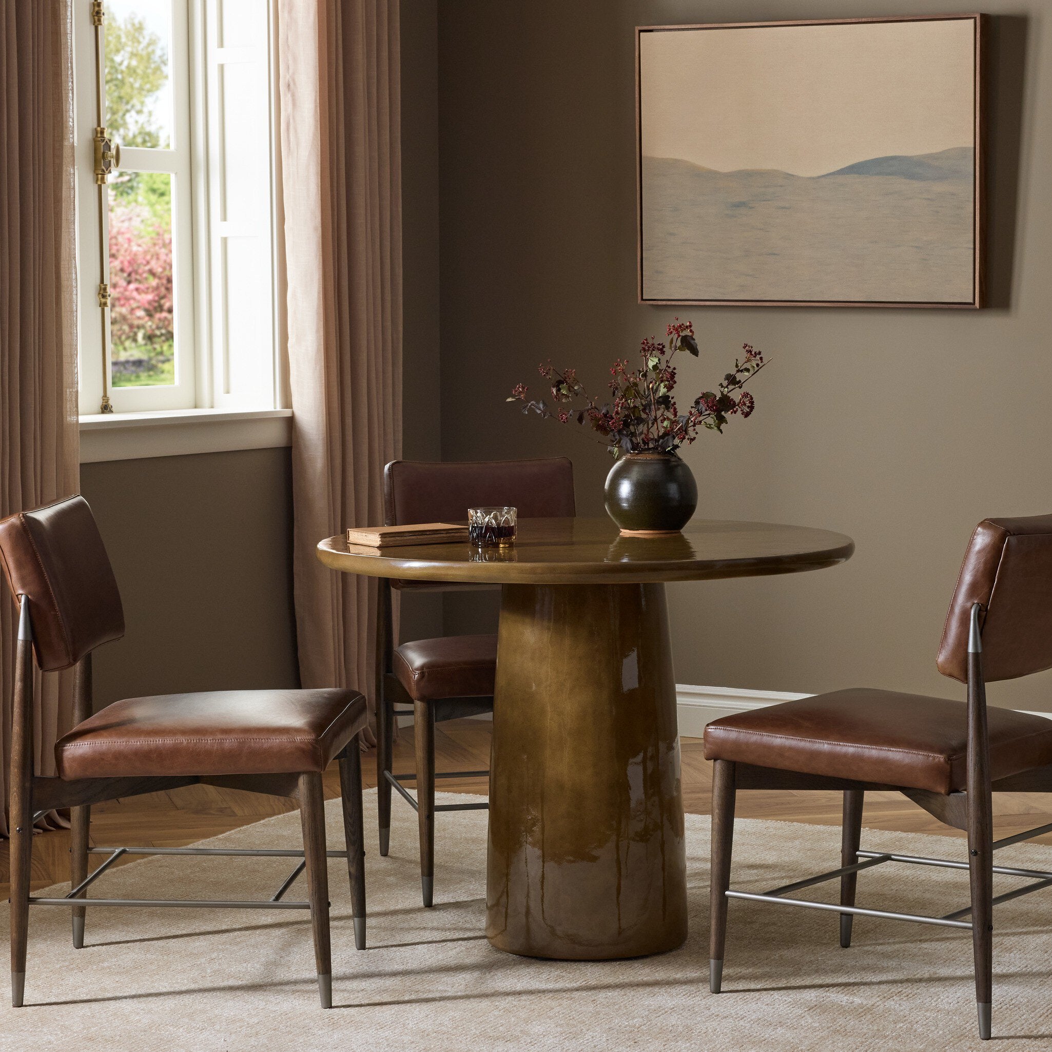 Maudlin Bistro Table - Glossy Ochre Concrete