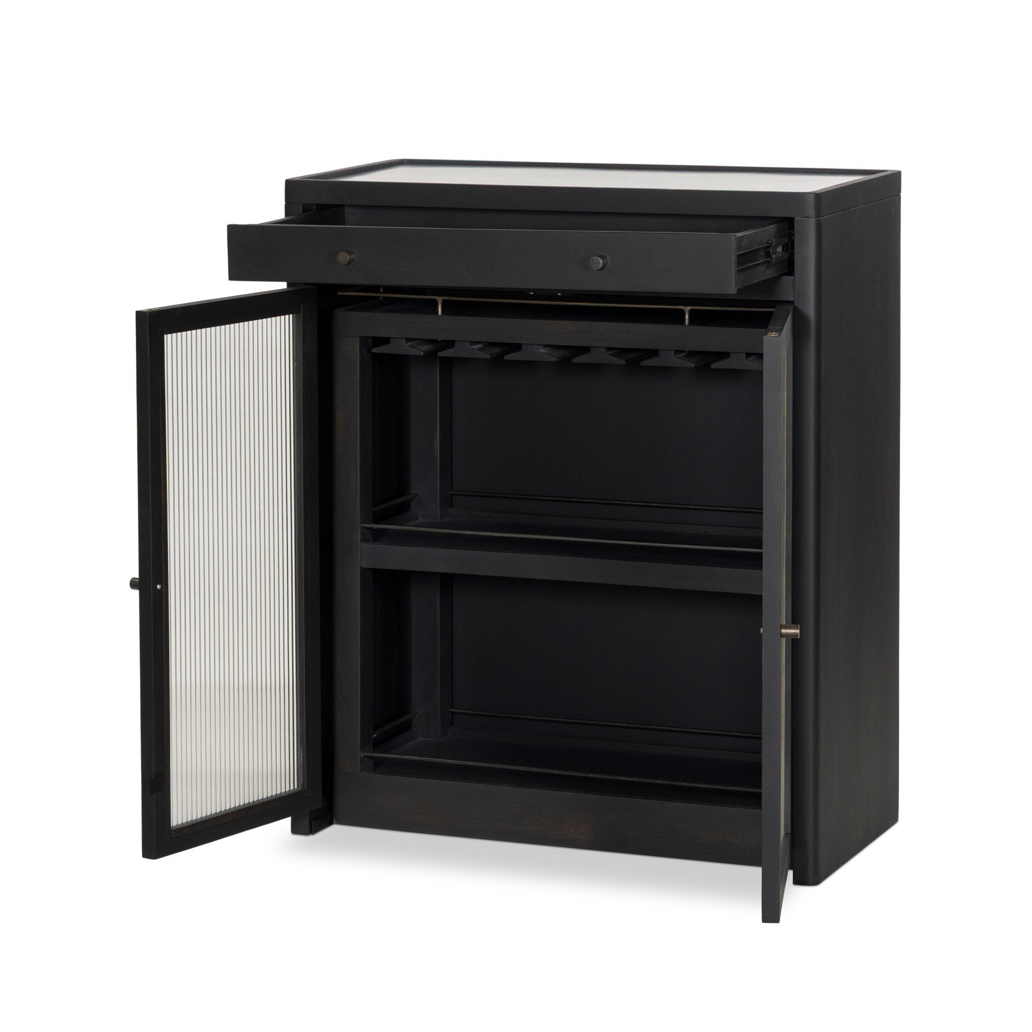 Santiago Bar Cabinet - Smoked Black Mango