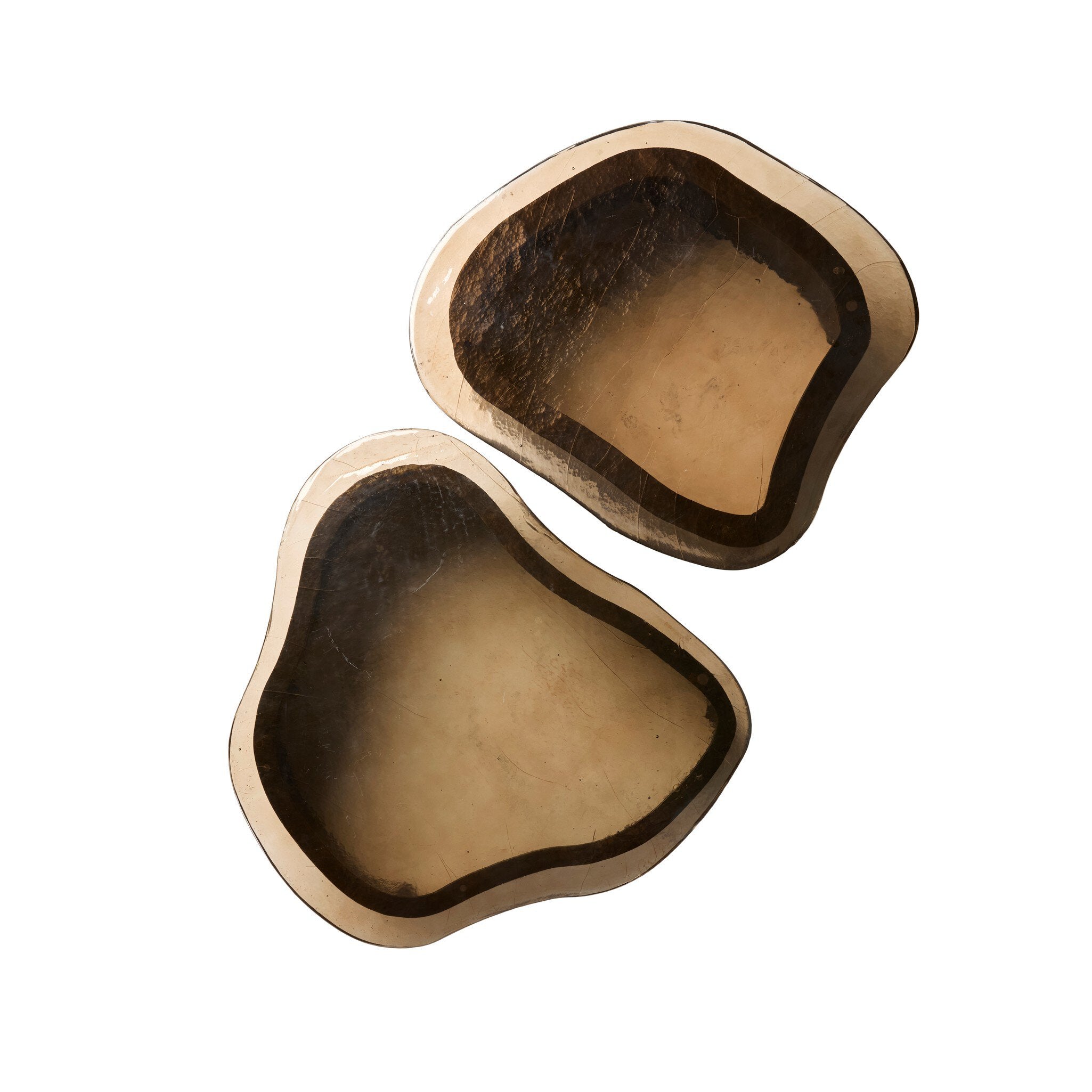Efran Nesting Coffee Tables - Smoked Brown Cast Glass