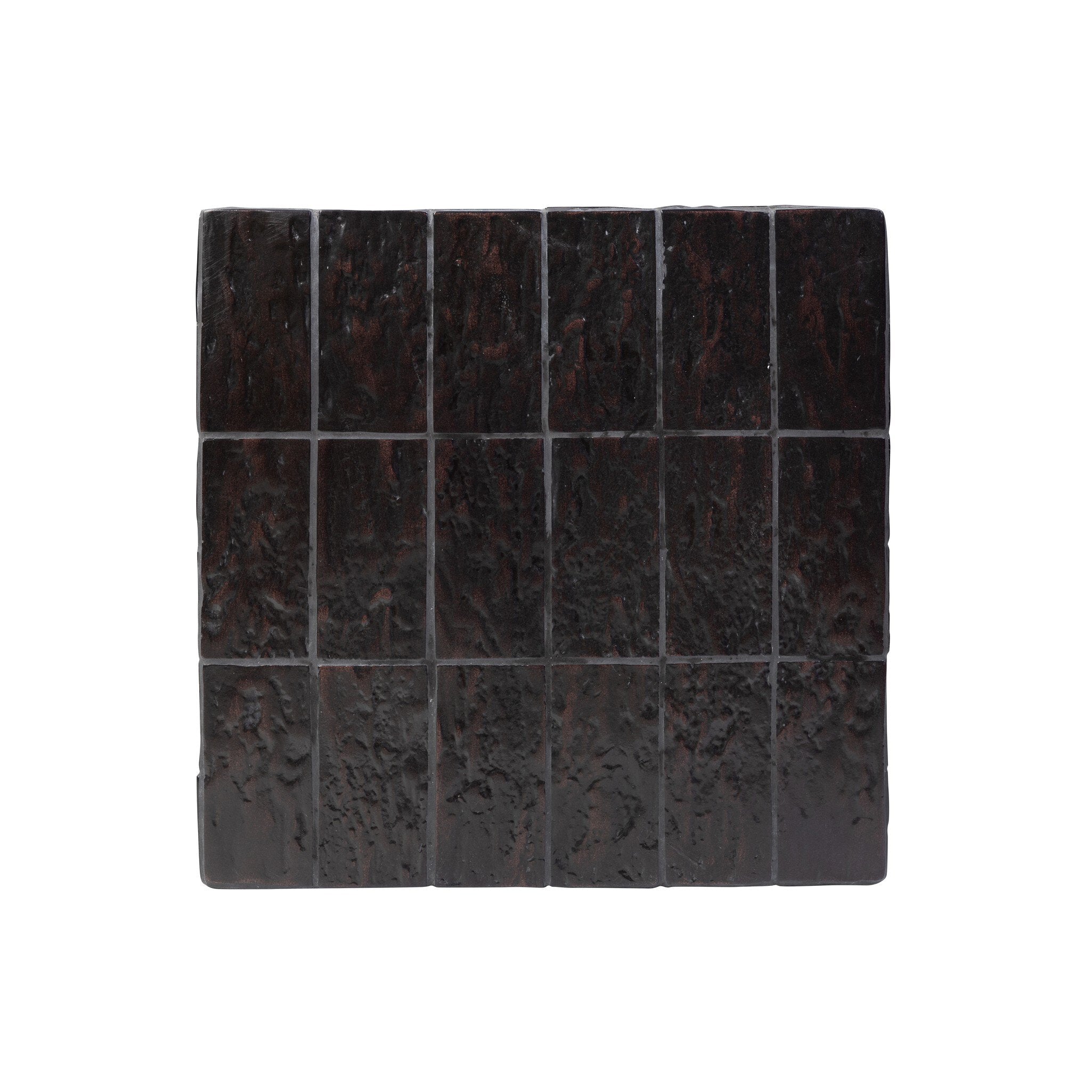 Tanik End Table - Textured Brown Tile