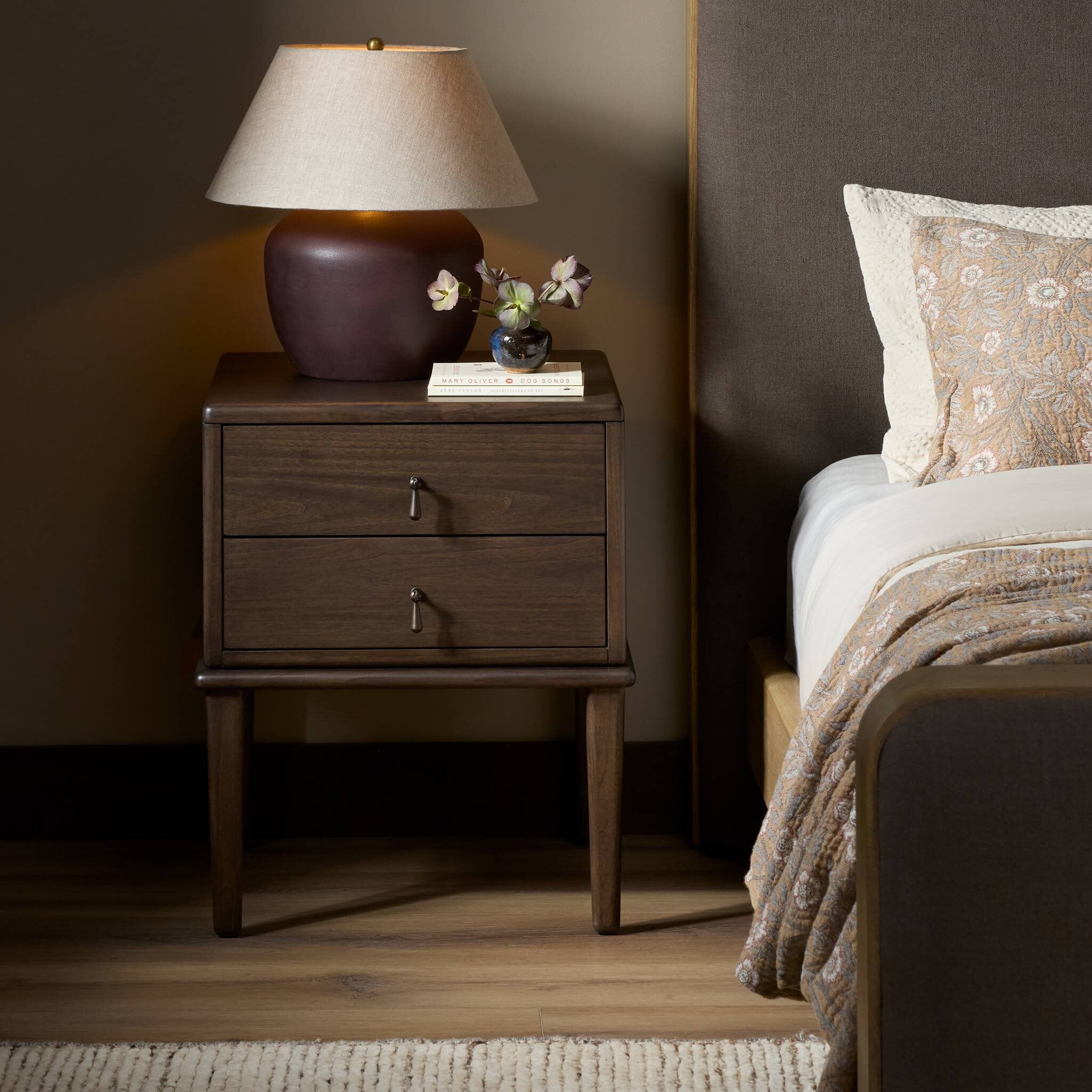 Zaria Nightstand - Dark Brown Sungkai
