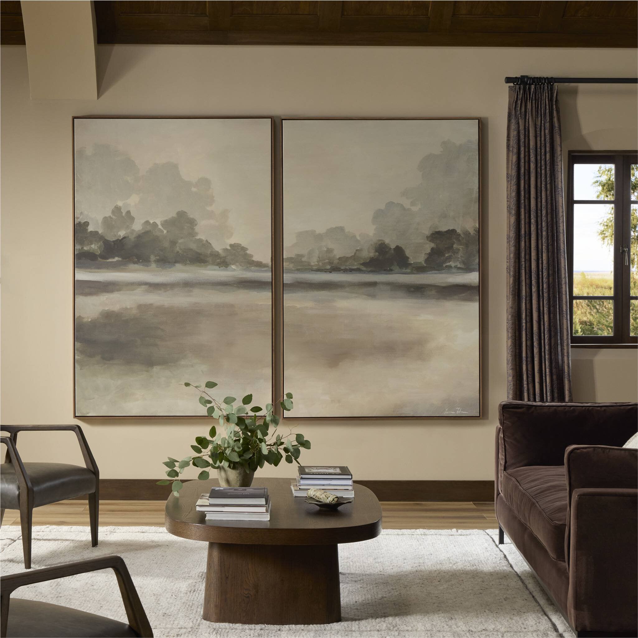 Reflections Diptych by Lauren Fuhr - Walnut Floater