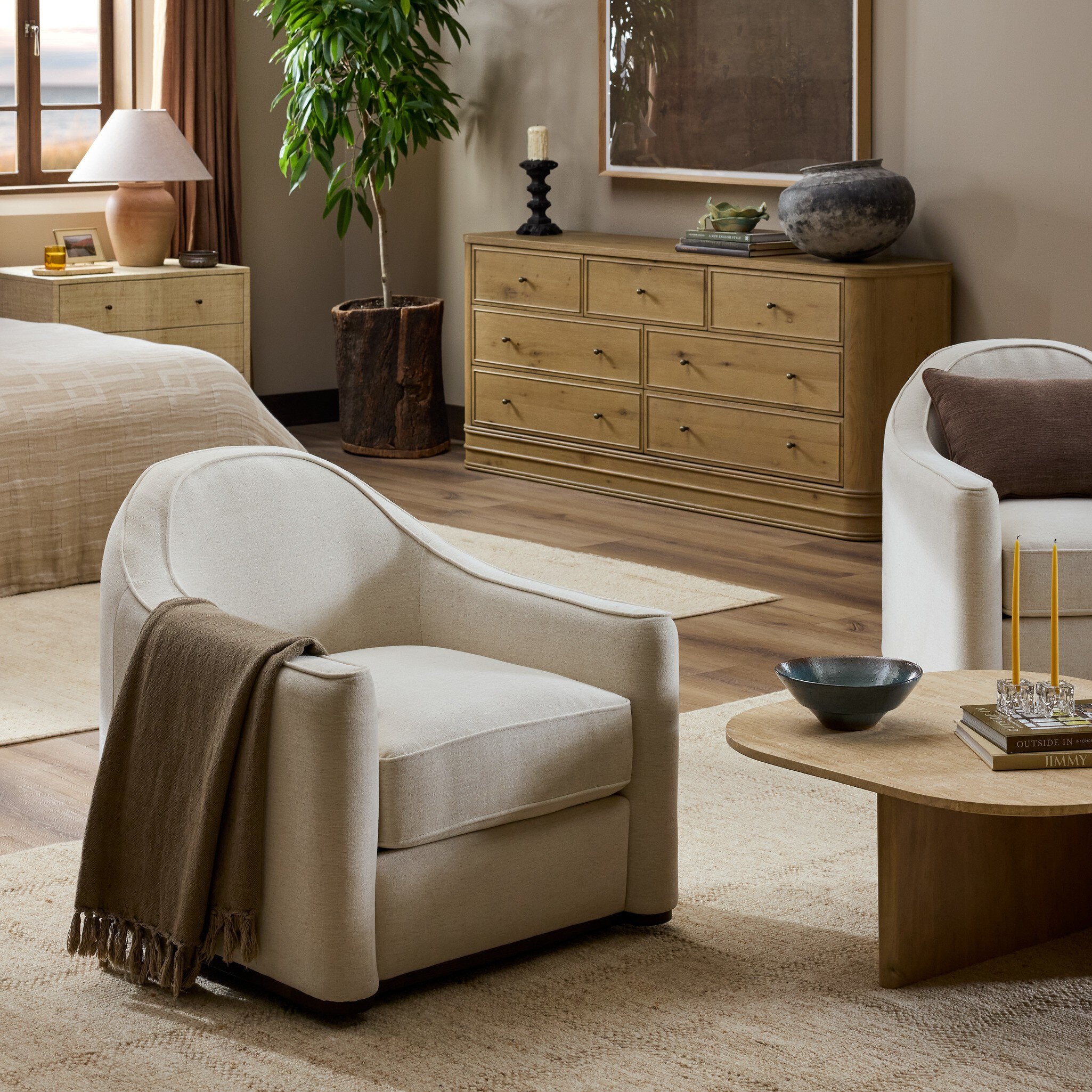 Chella Swivel Chair - Laughlin Bone