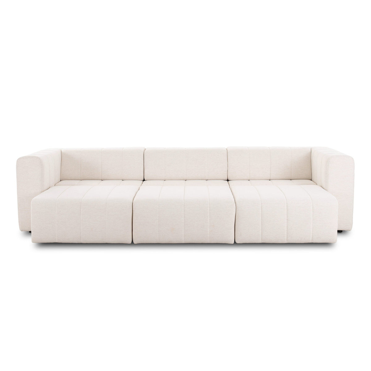 Langham Power Recliner 3-Piece Sectional - Crypton Nomad Snow by Four Hands