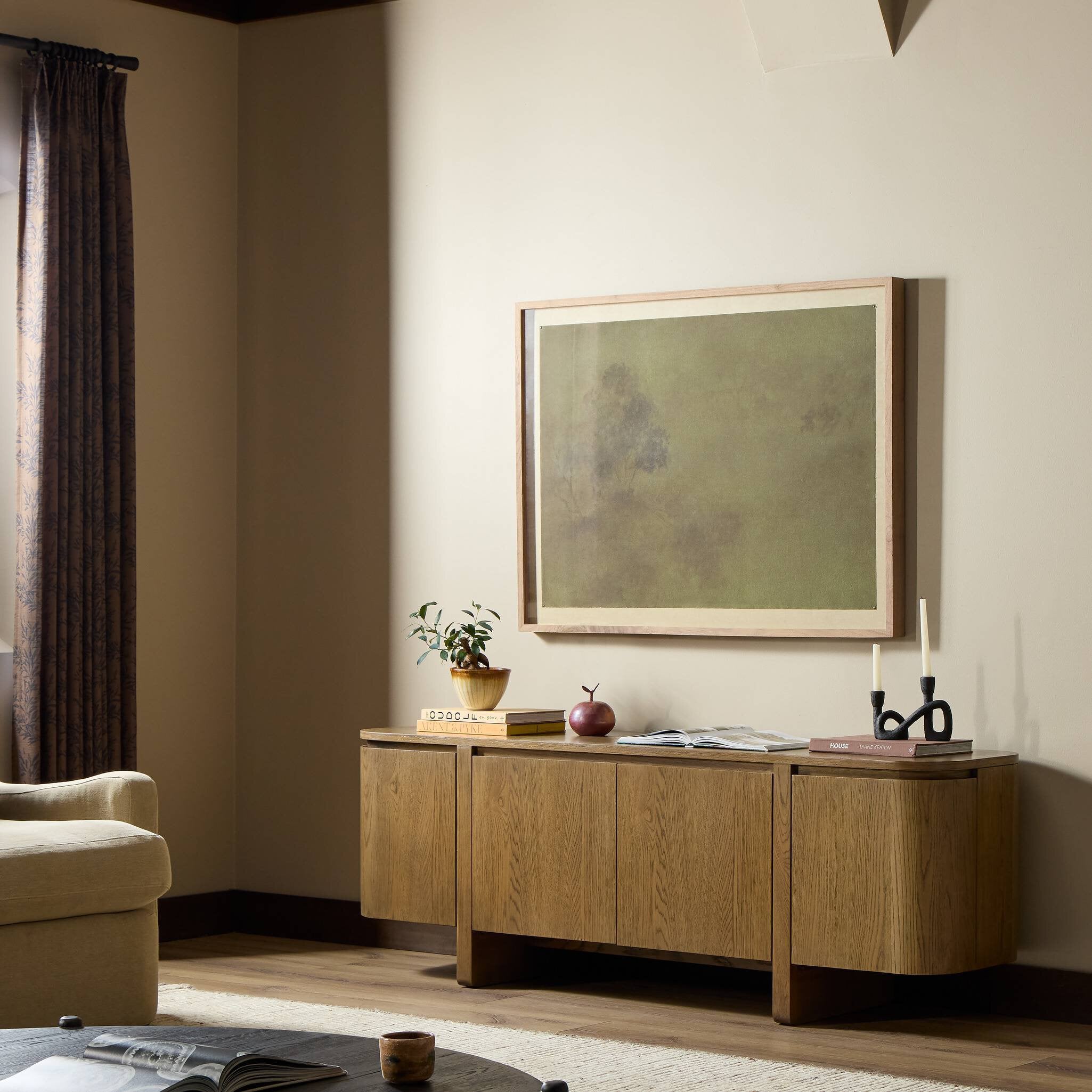 Elle 4 Door Media Console - Tawny Oak Veneer