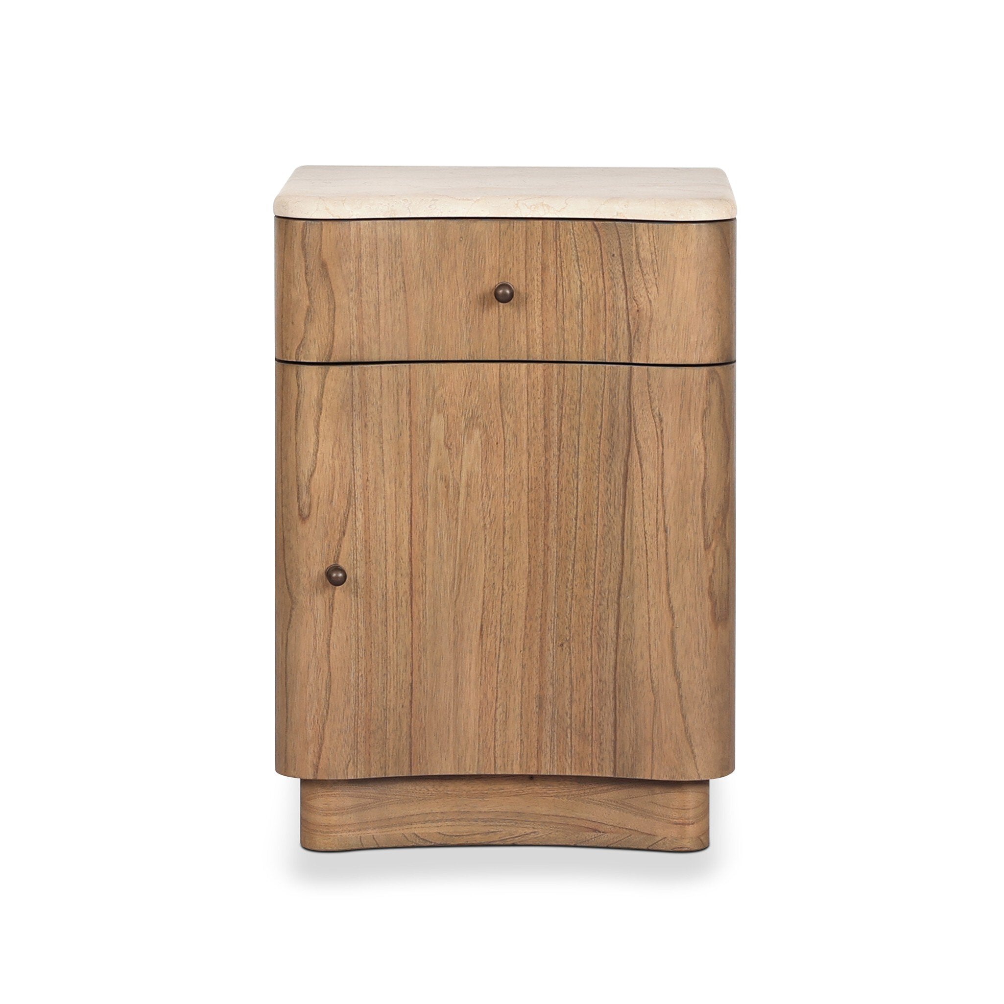 Boa Small Nightstand - Cream Marble