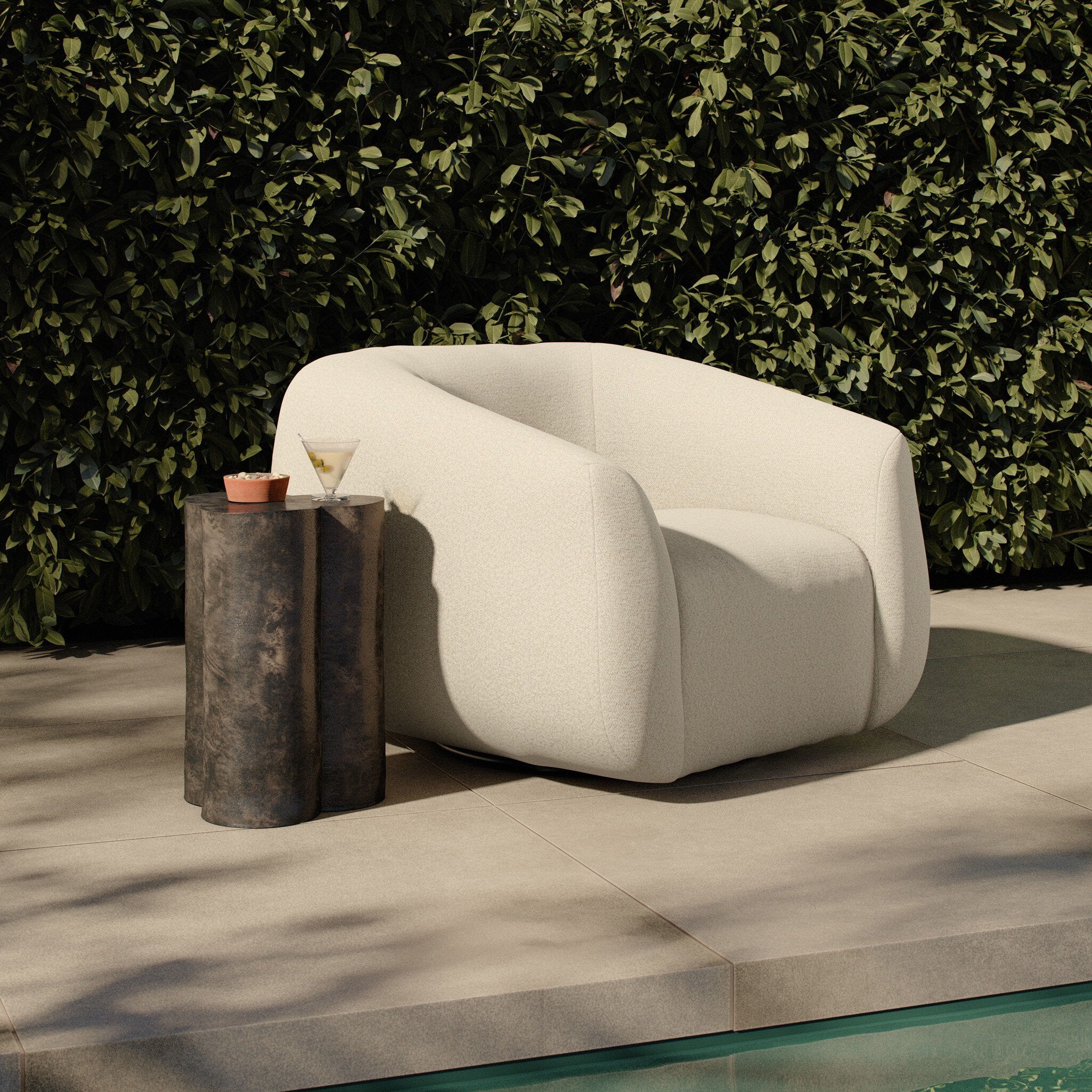 Channing Outdoor Swivel Chair - Jasper Natural