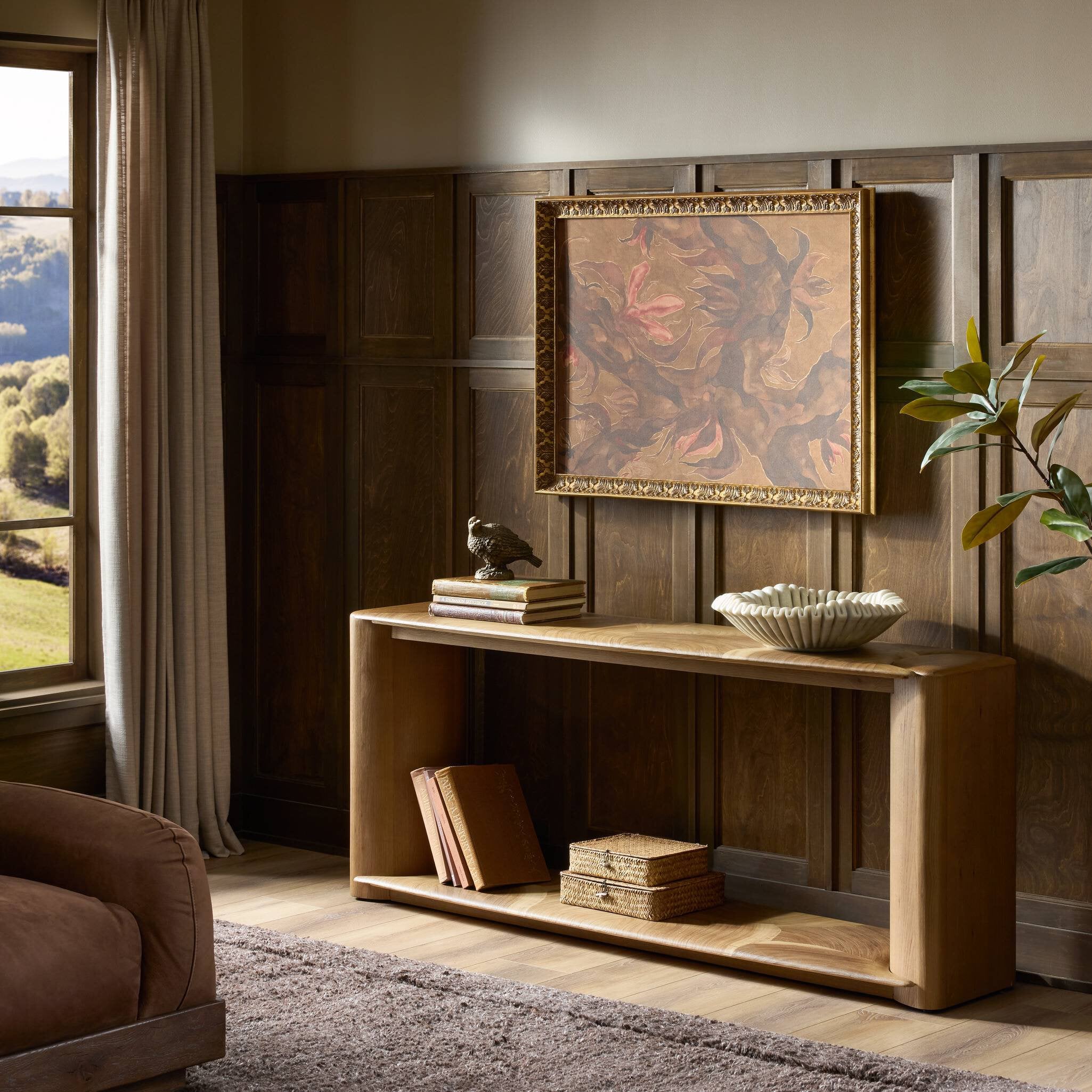 Marlena Console Table - Smoked American Oak Veneer