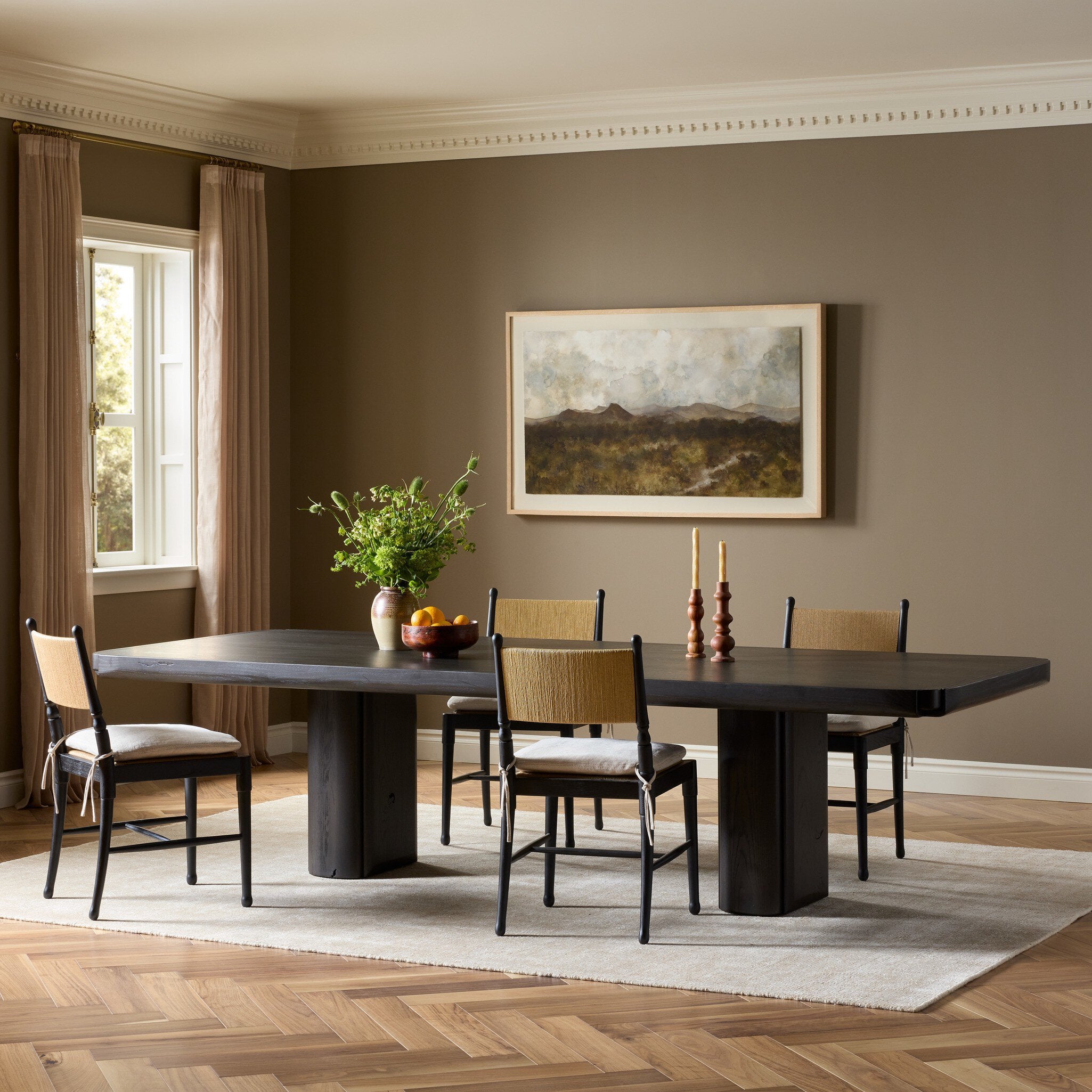 Floyd Dining Table - Smoked Black Oak Veneer