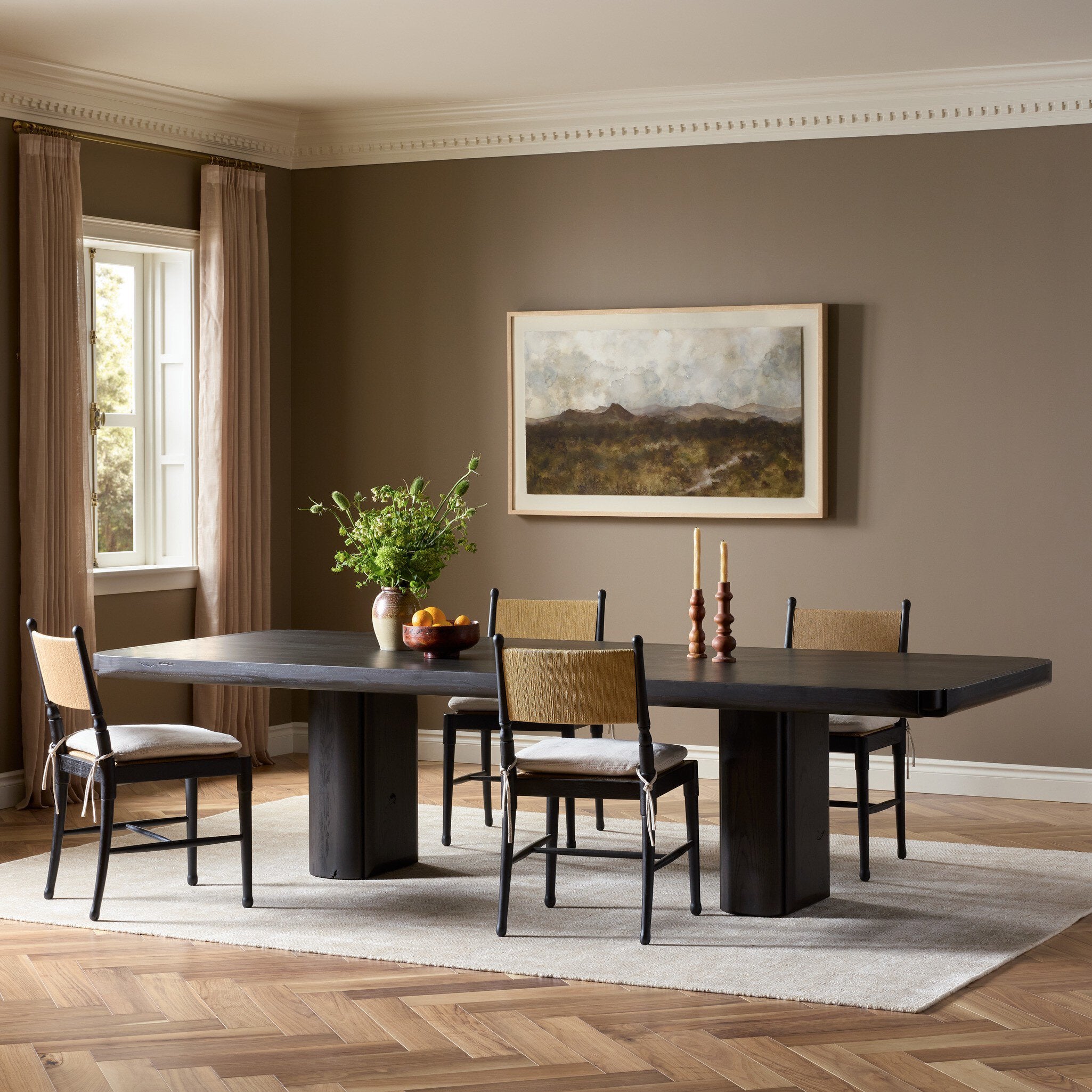 Floyd Dining Table - Smoked Black Oak Veneer