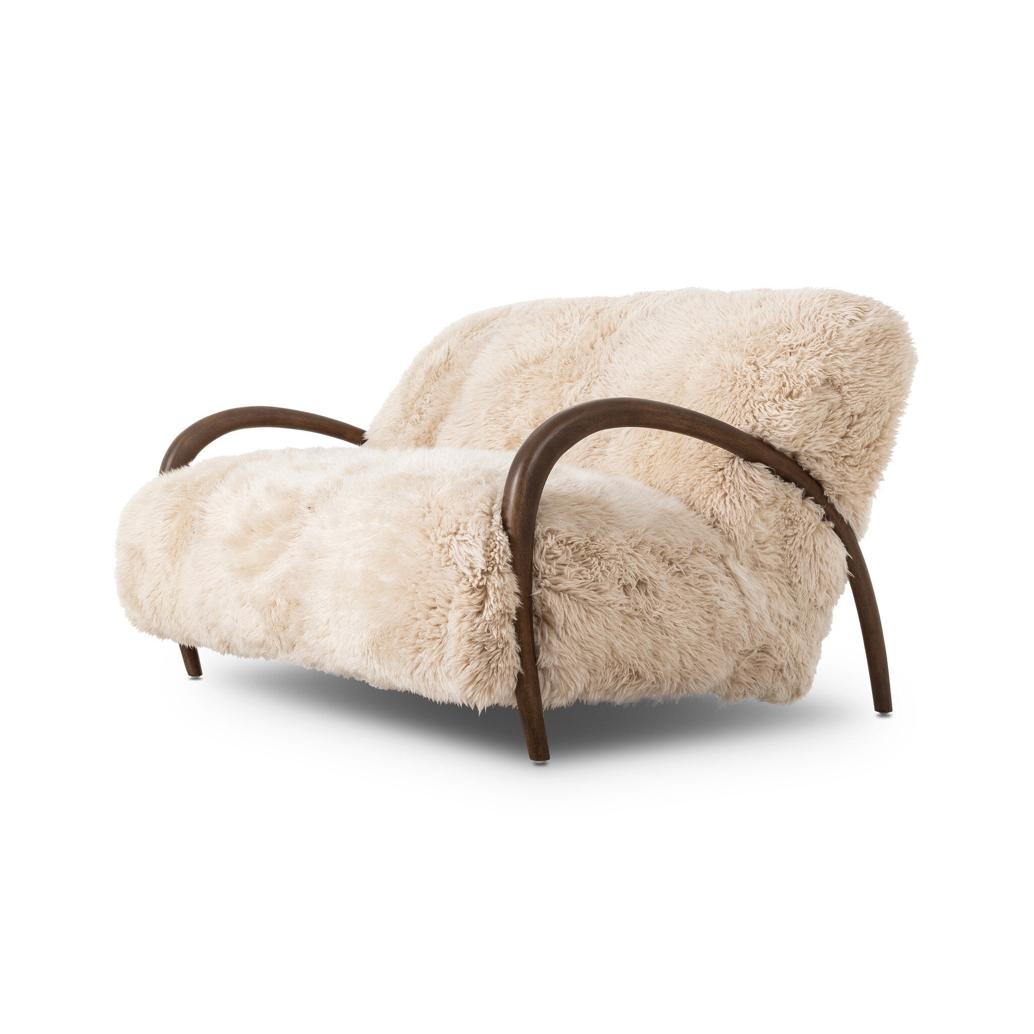 Sandro Settee - Champagne Mongolian Fur