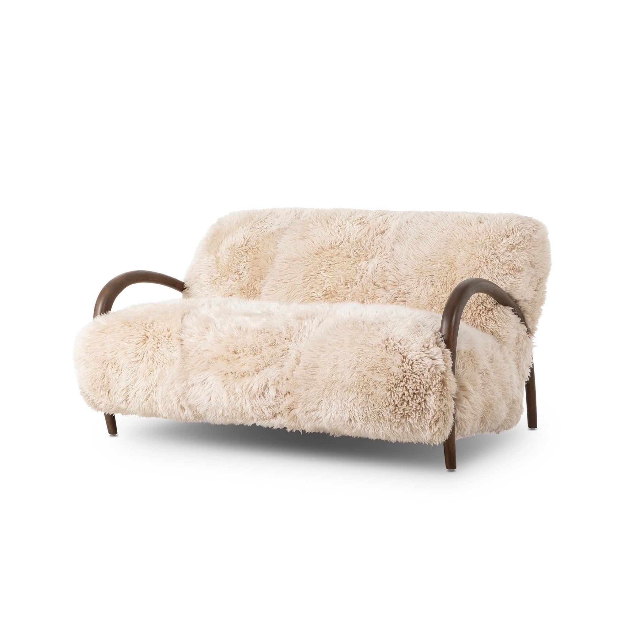 Sandro Settee - Champagne Mongolian Fur