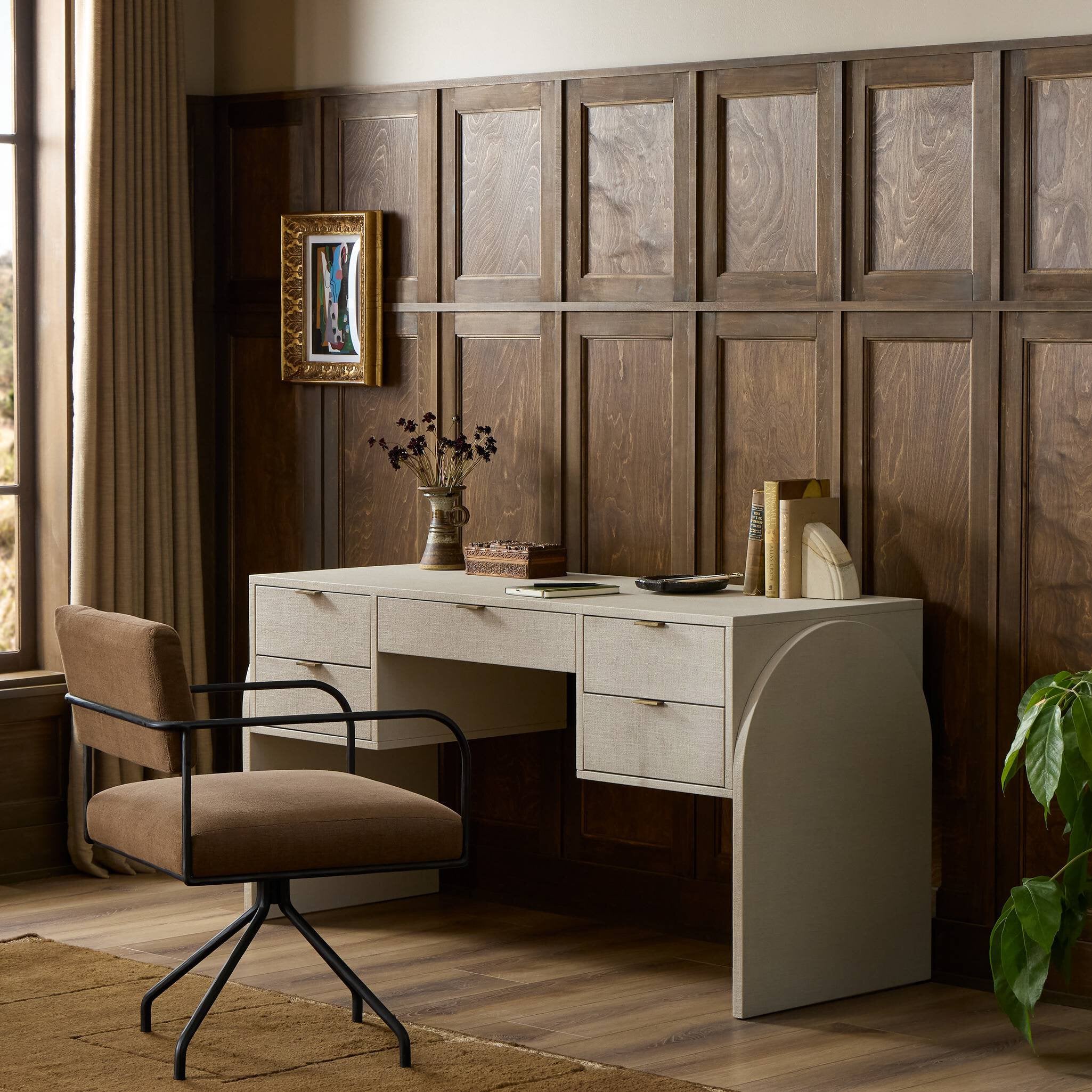 Cressida Desk - Ivory Painted Linen