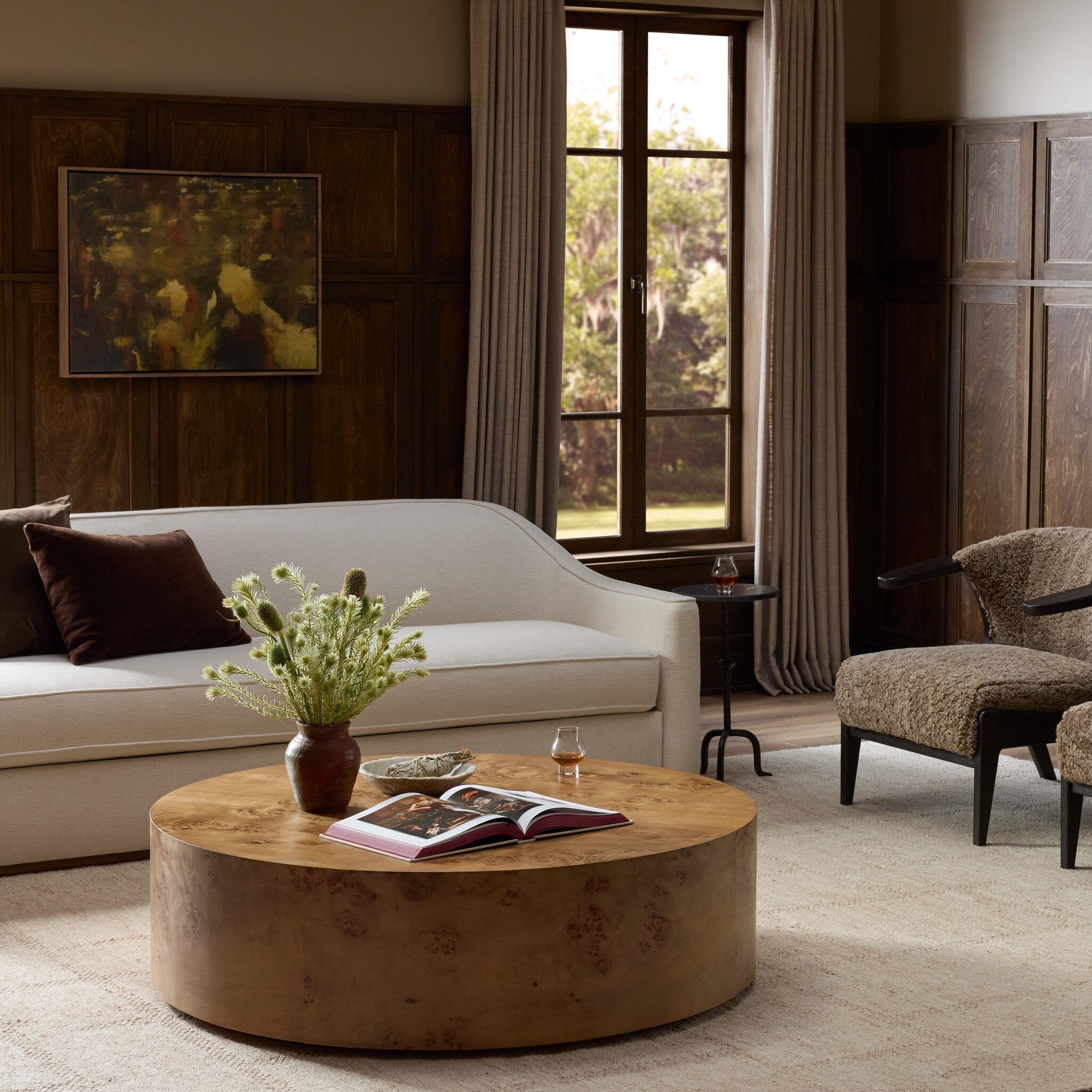 Caya Large Coffee Table - Caramel Burl