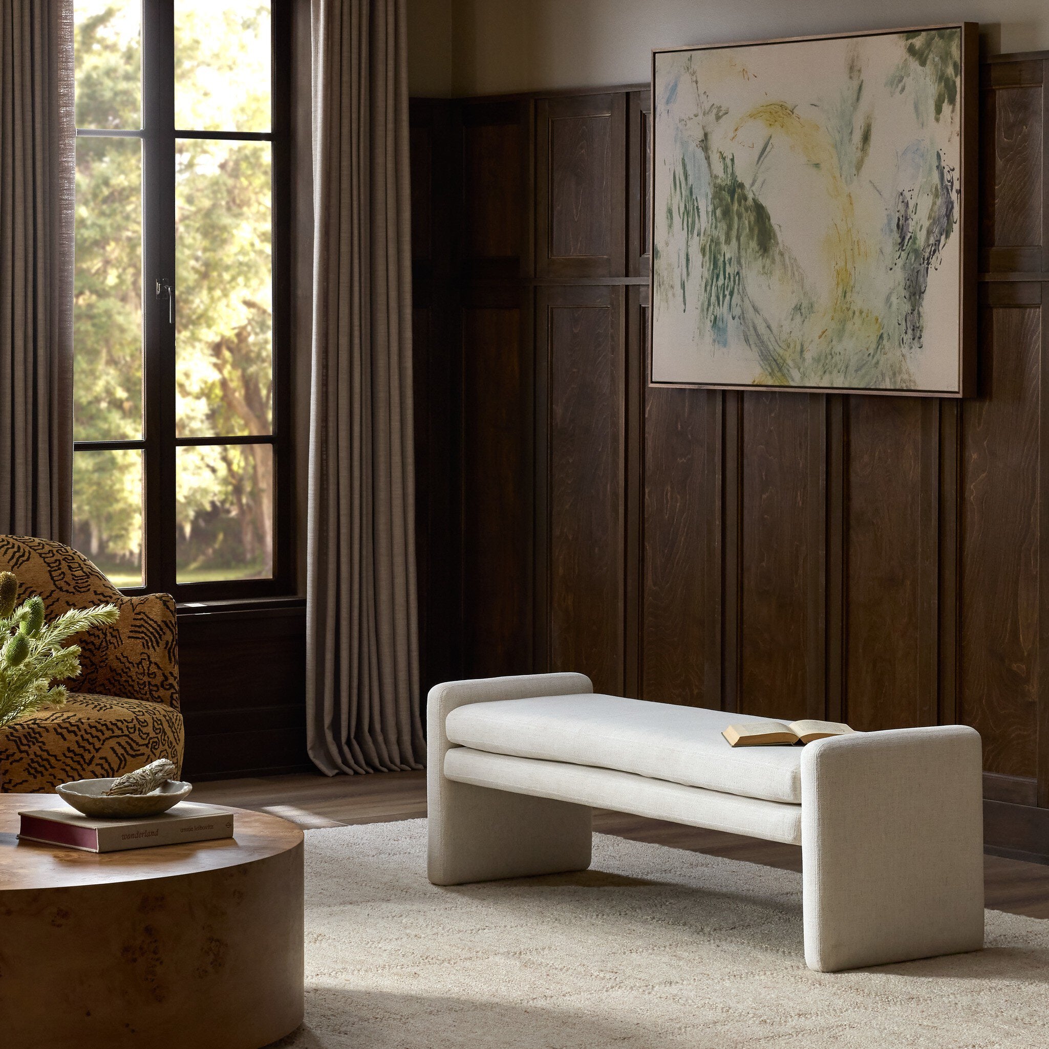 Serena 55" Accent Bench - Crypton Nomad Snow