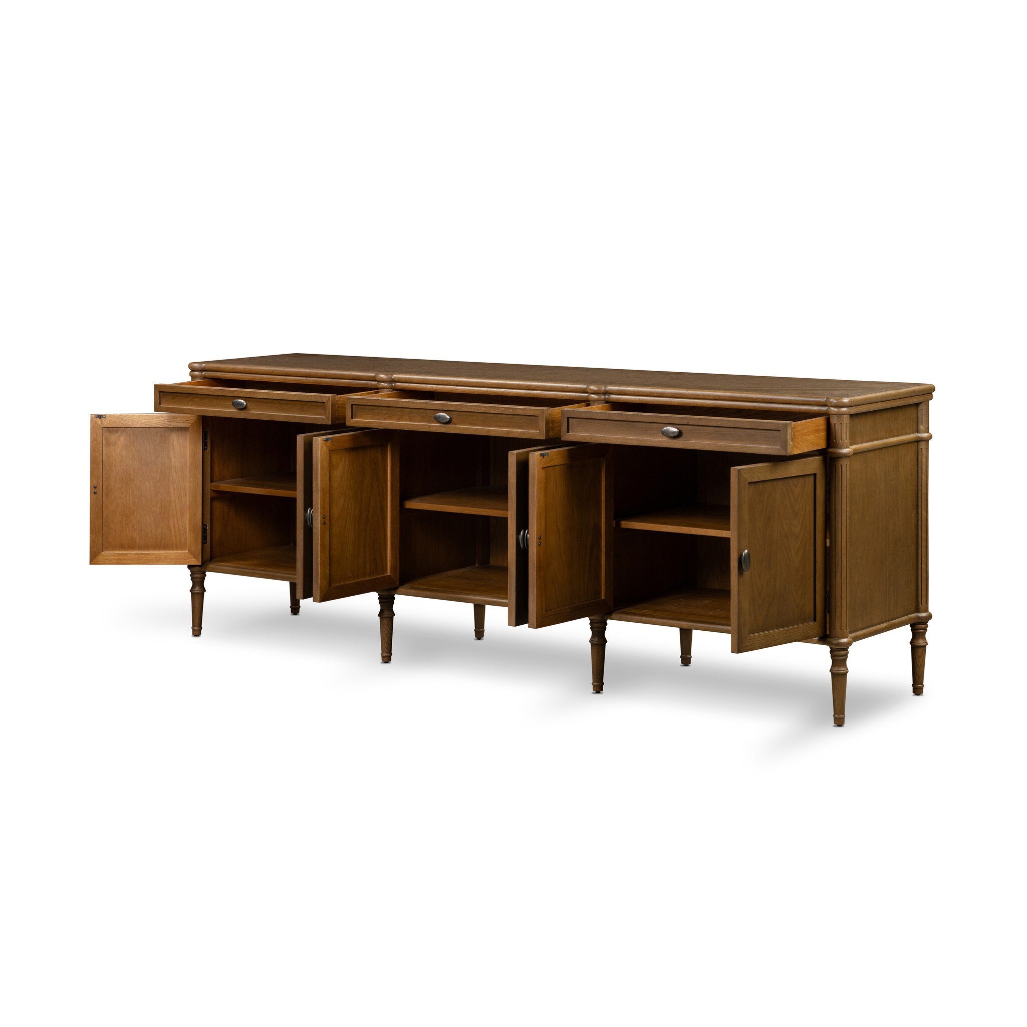 Toulouse 6 Door Sideboard - Toasted Oak Veneer