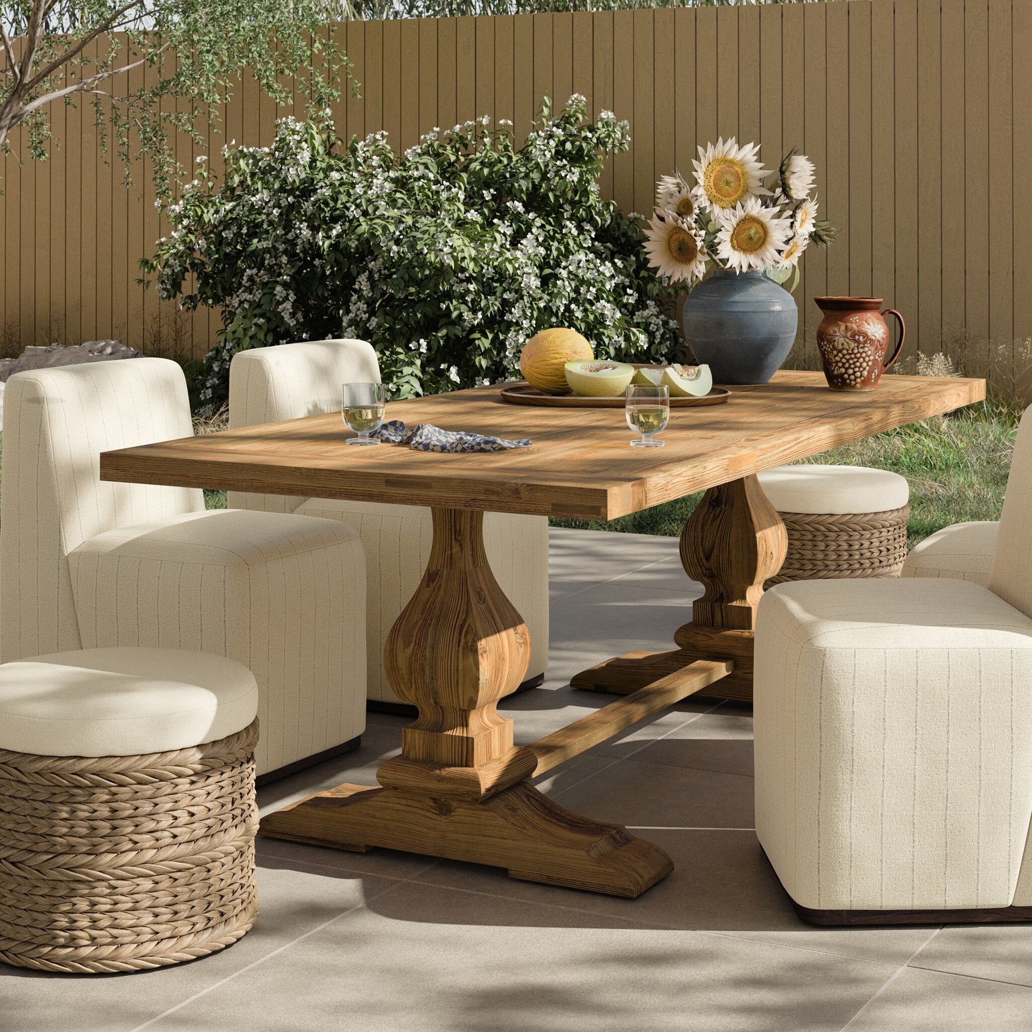 Novell Outdoor Dining Table - Reclaimed Natural FSC