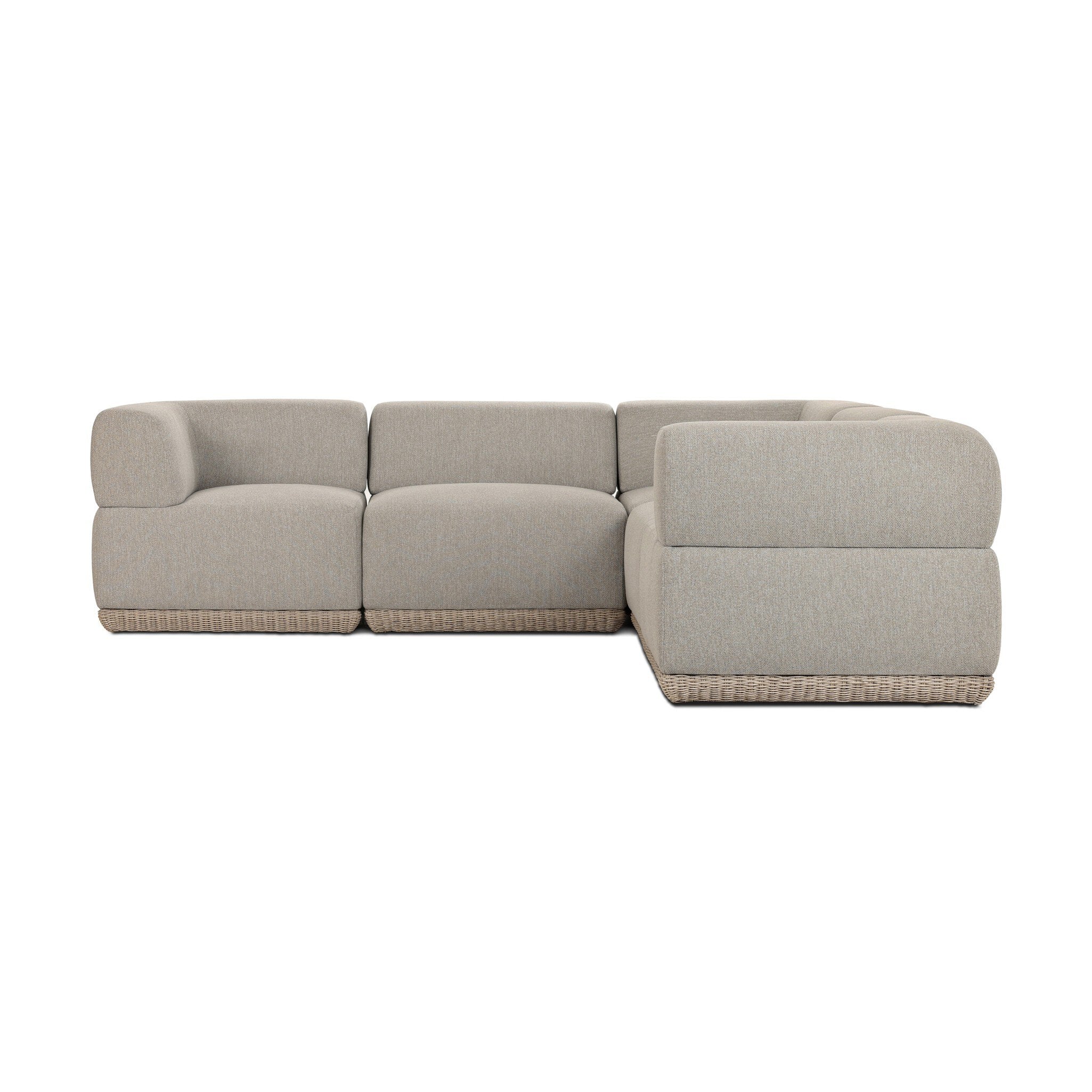 Evander Outdoor 5 Piece Sectional - Ramiro Ecru