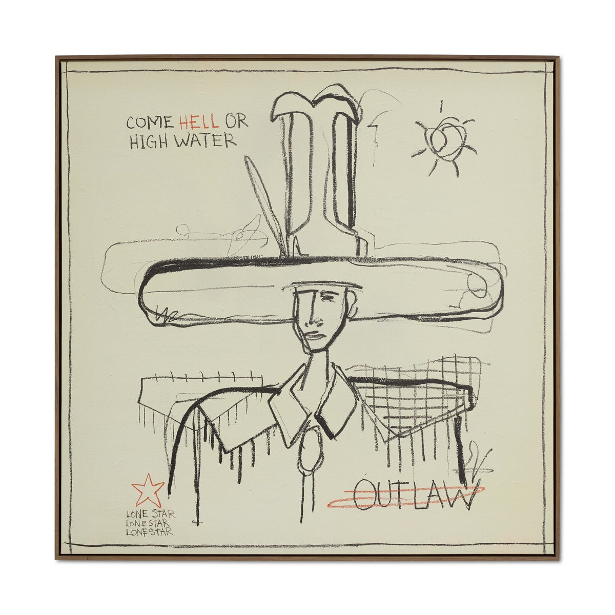 Contour Cowboy by Larry Stewart - Rustic Walnut Floater