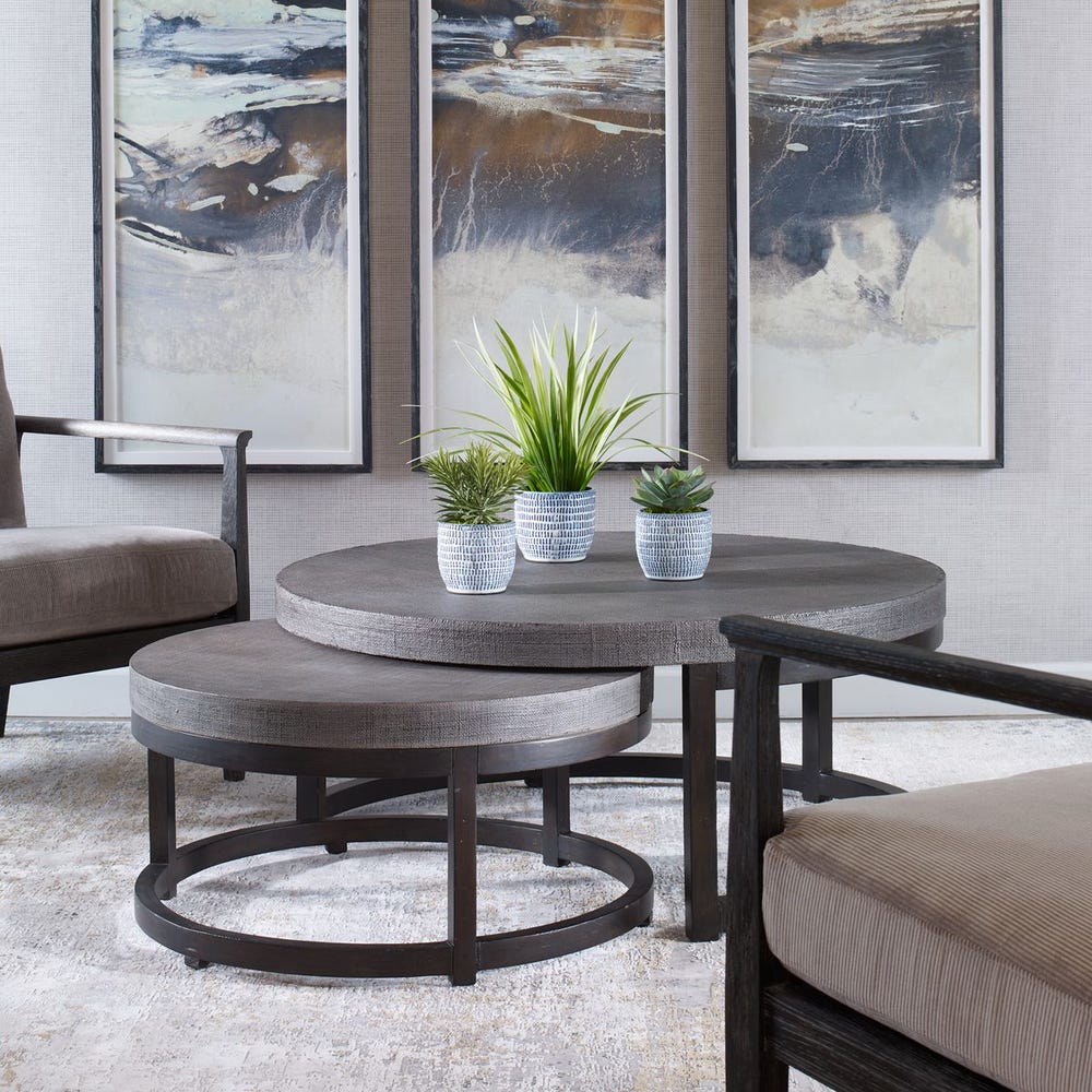 Uttermost Aiyara Gray Nesting Tables - Set of 2