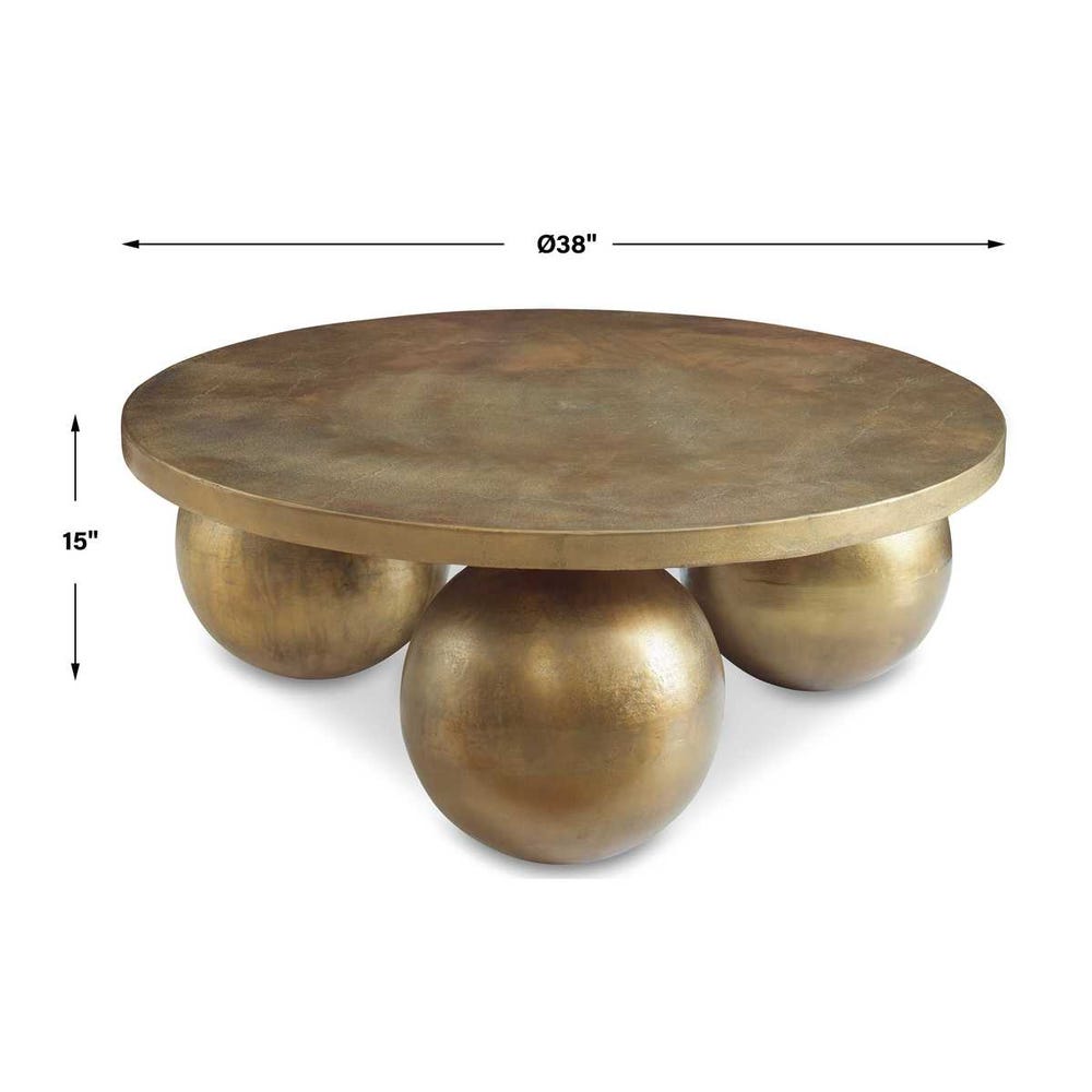 Uttermost Triplet Antique Brass Coffee Table