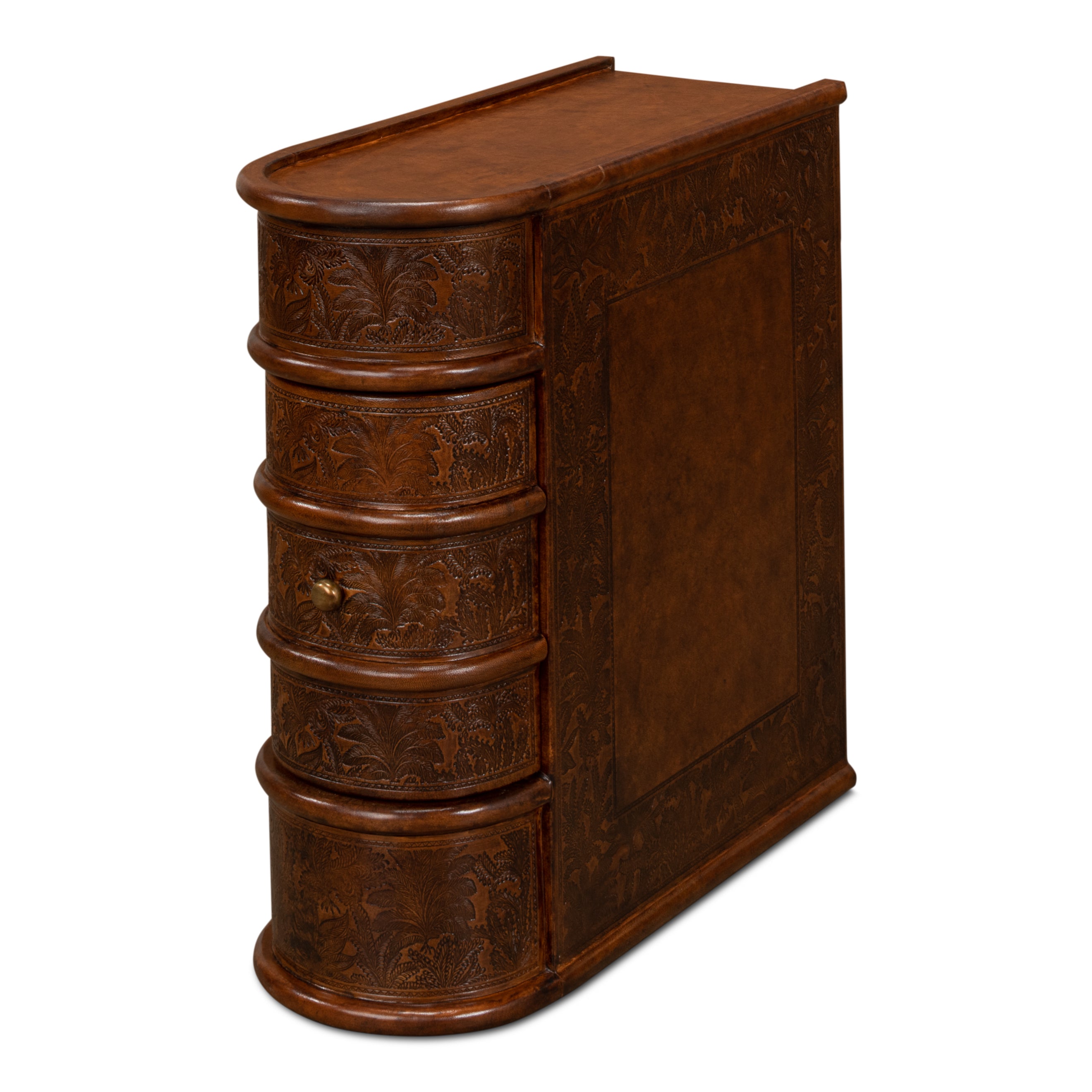 Barnes Leather Book Side Table