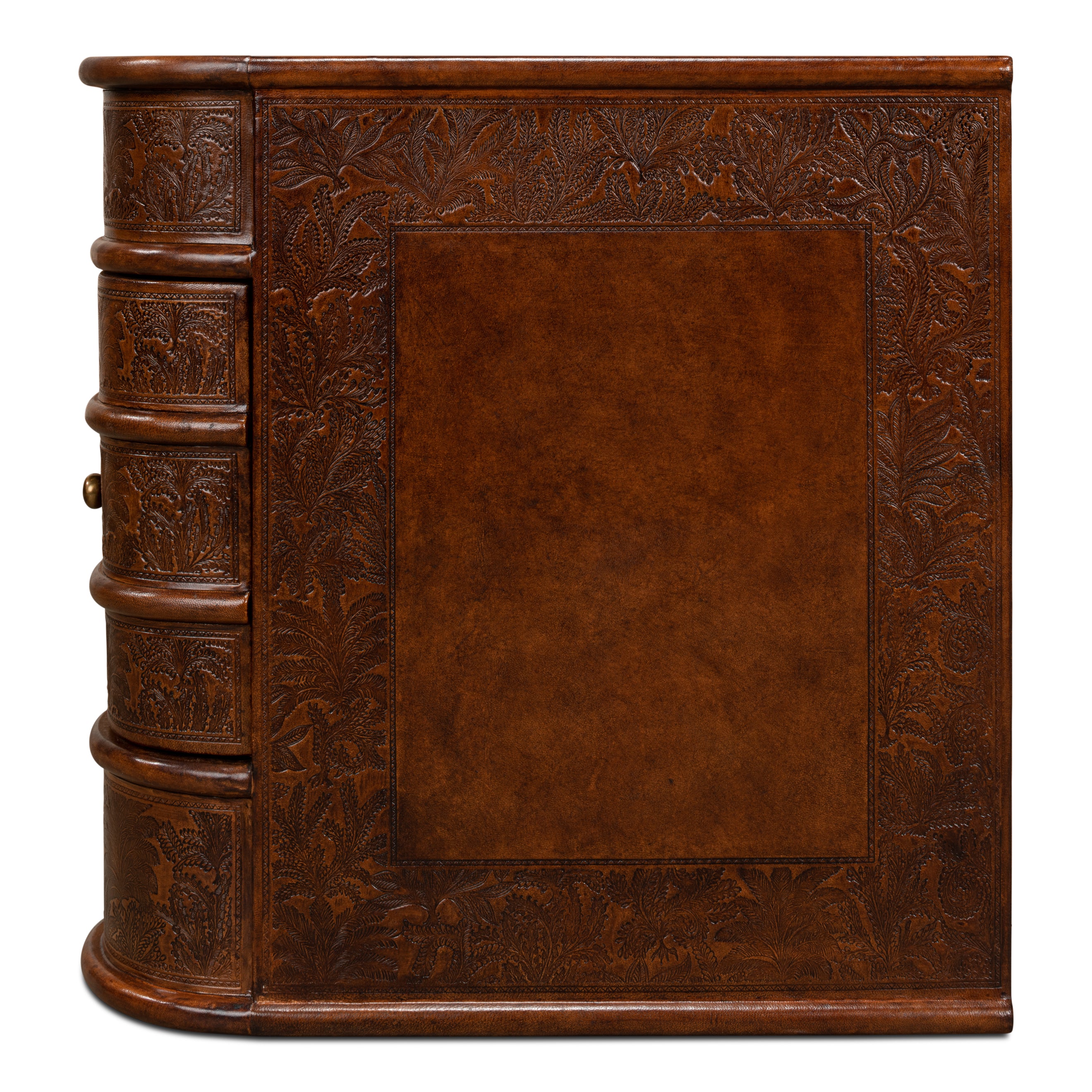 Barnes Leather Book Side Table