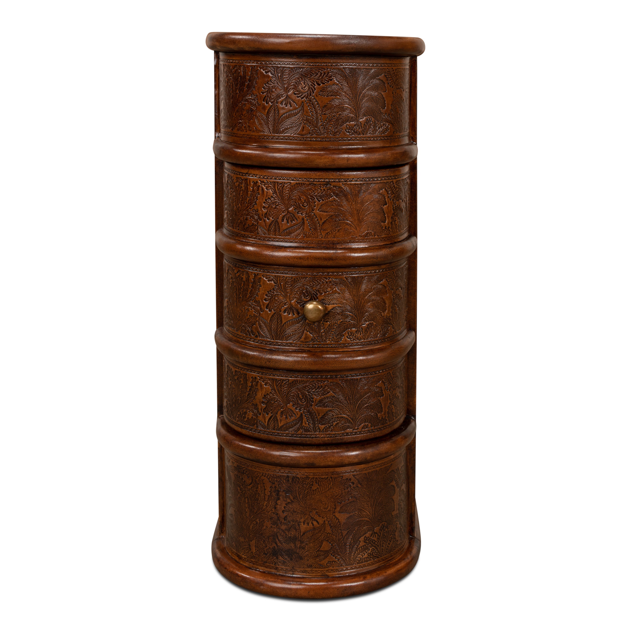 Barnes Leather Book Side Table